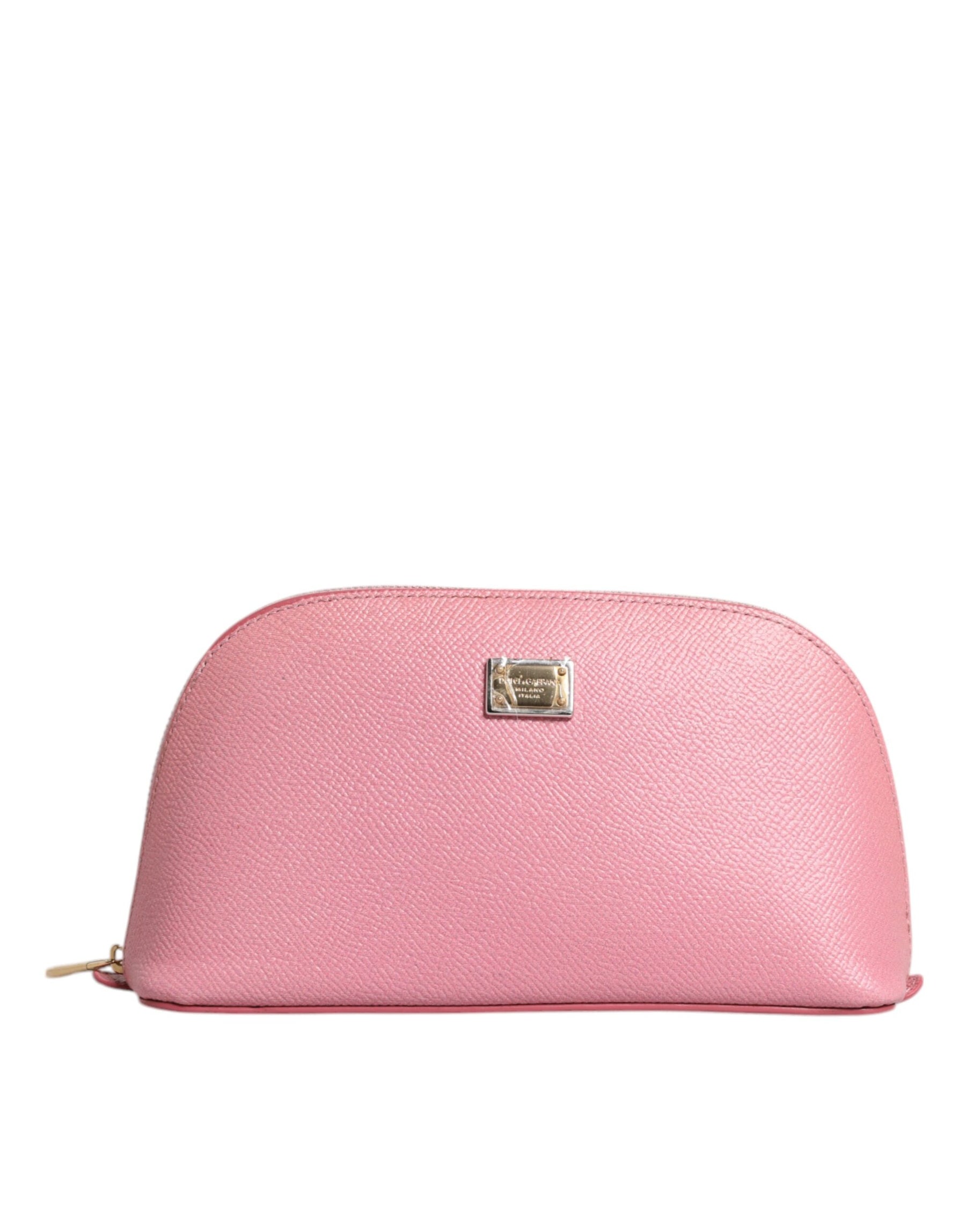 Dolce & Gabbana Pink Leather DG Logo Zip Around Hand Purse Pouch Wallet | Regal Royce