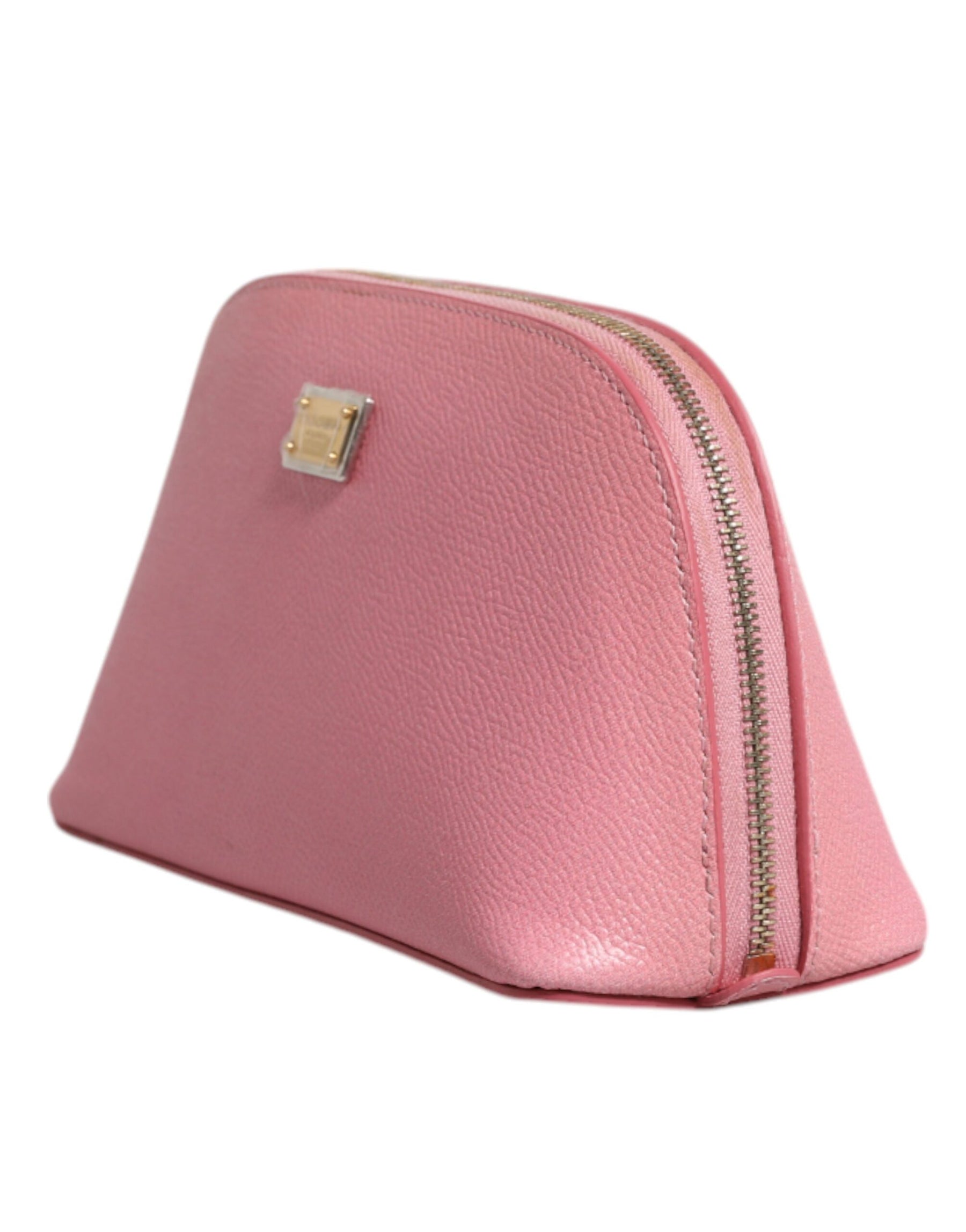 Dolce & Gabbana Pink Leather DG Logo Zip Around Hand Purse Pouch Wallet | Regal Royce