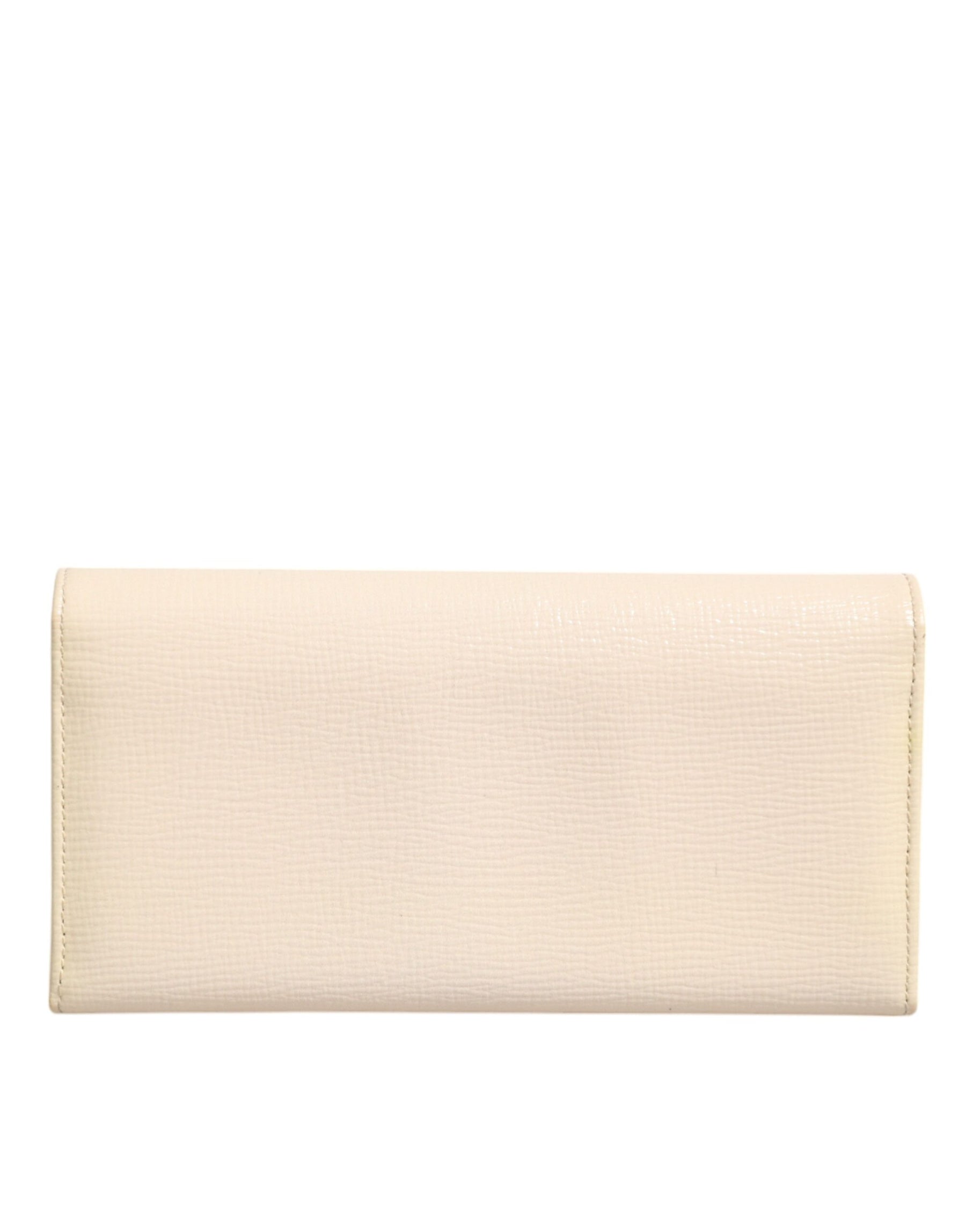 Dolce & Gabbana Beige Leather Trifold Logo Plaque Card Holder Wallet | Regal Royce