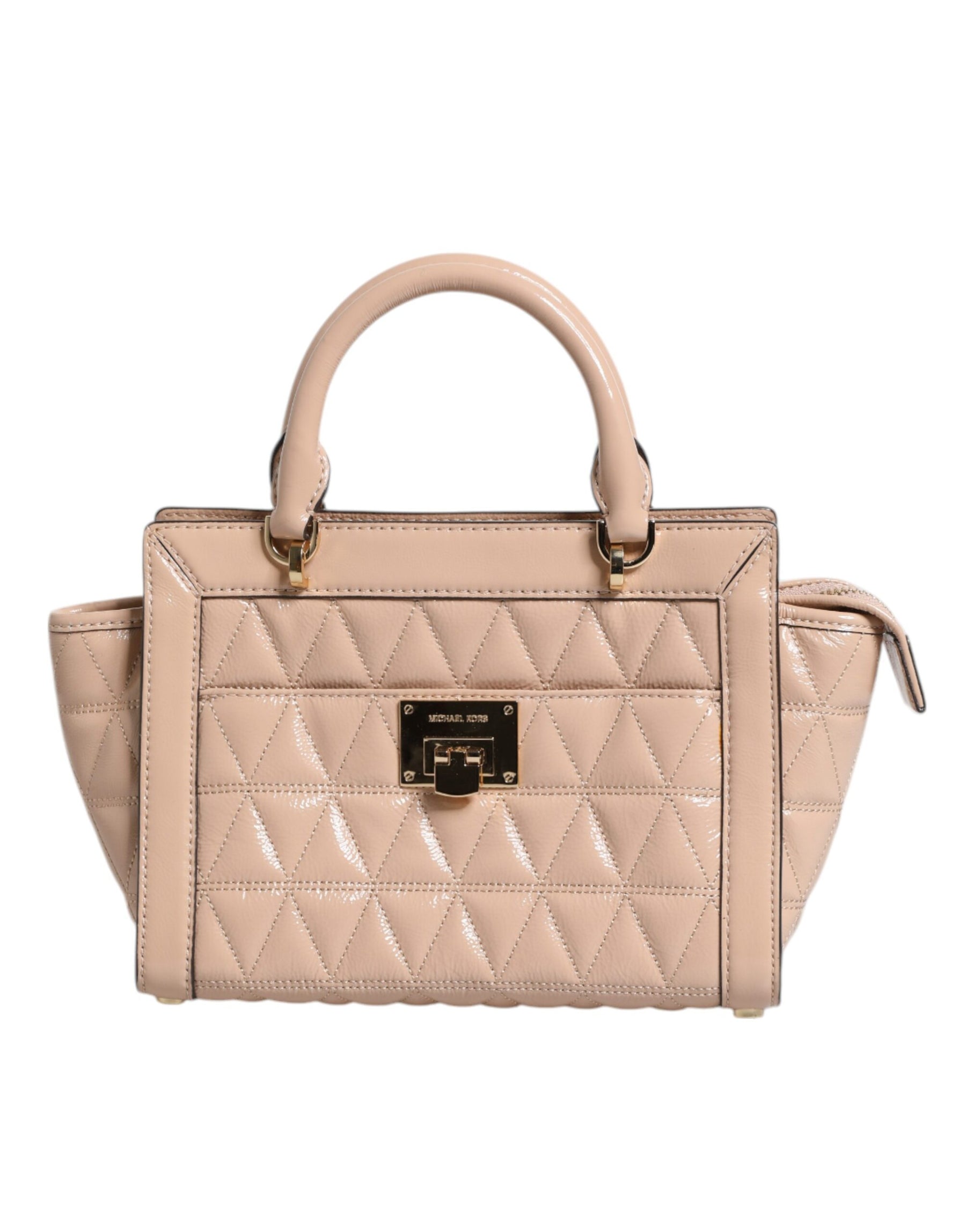 Michael Kors Peach Quilted Leather Logo Crossbody VIVIANNE Messenger Bag | Regal Royce