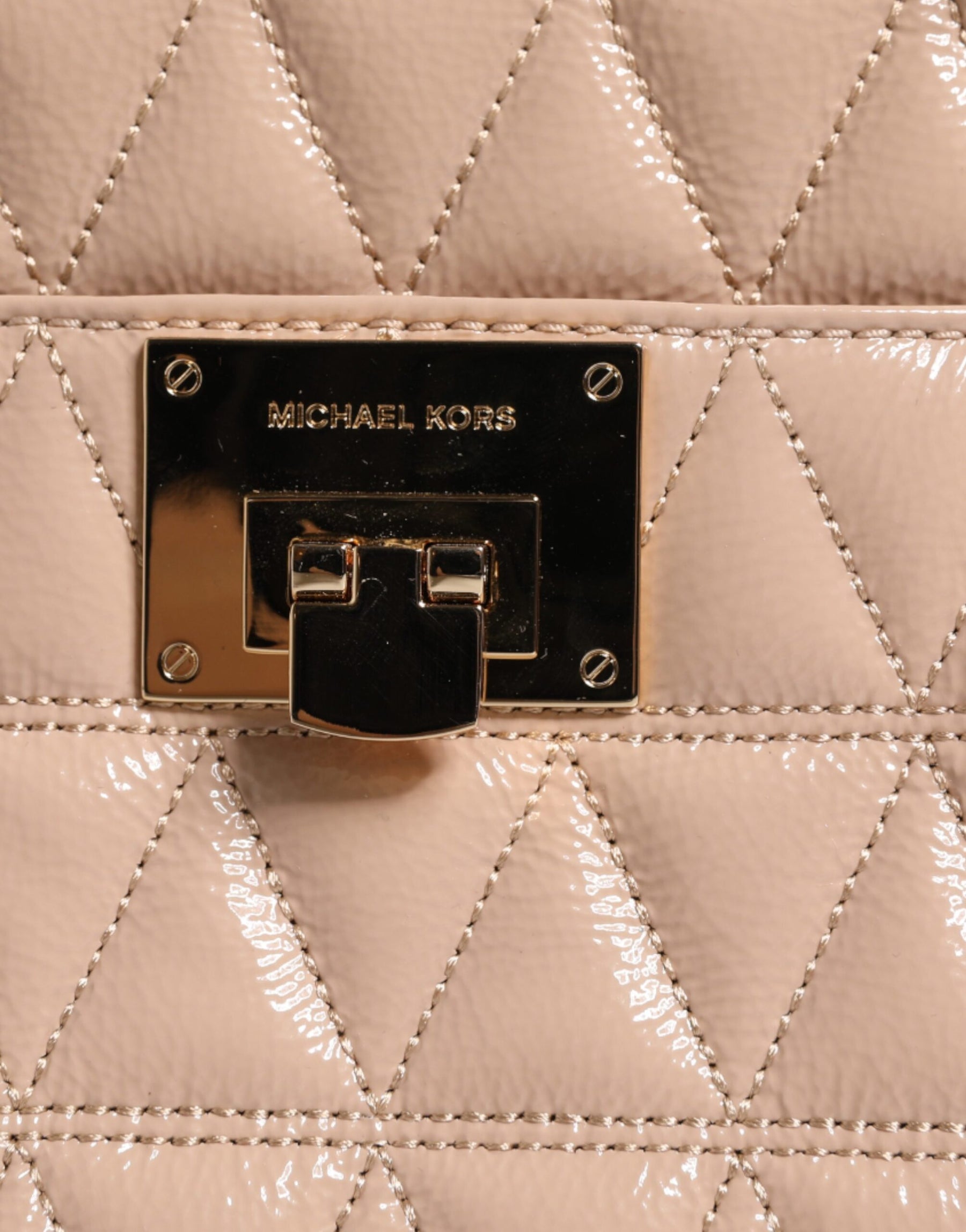 Michael Kors Peach Quilted Leather Logo Crossbody VIVIANNE Messenger Bag | Regal Royce