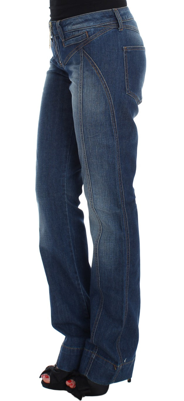 Cavalli Blue Wash Cotton Stretch Boot Cut Jeans | Regal Royce