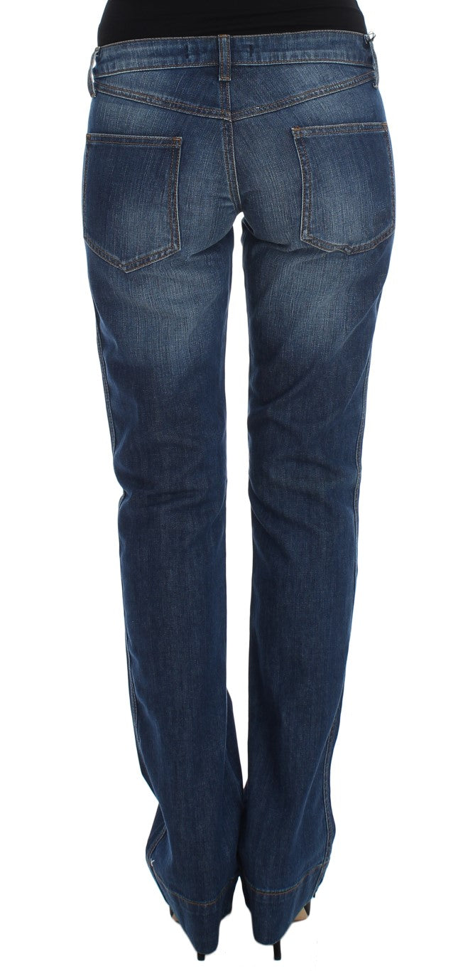Cavalli Blue Wash Cotton Stretch Boot Cut Jeans | Regal Royce