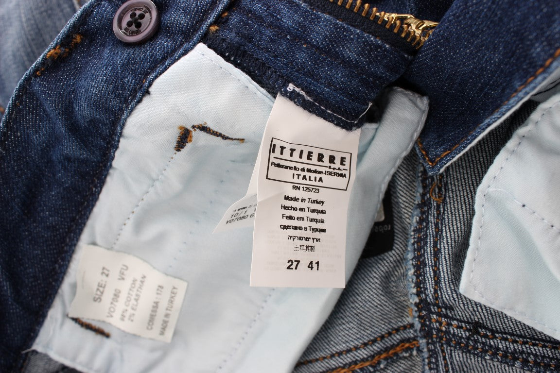 Cavalli Blue Wash Cotton Stretch Boot Cut Jeans | Regal Royce