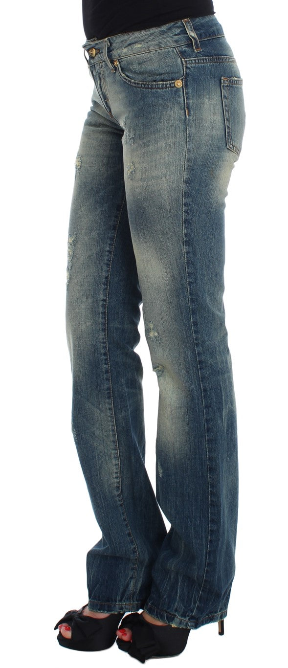 Cavalli Blue Cotton Low Waist Jeans | Regal Royce