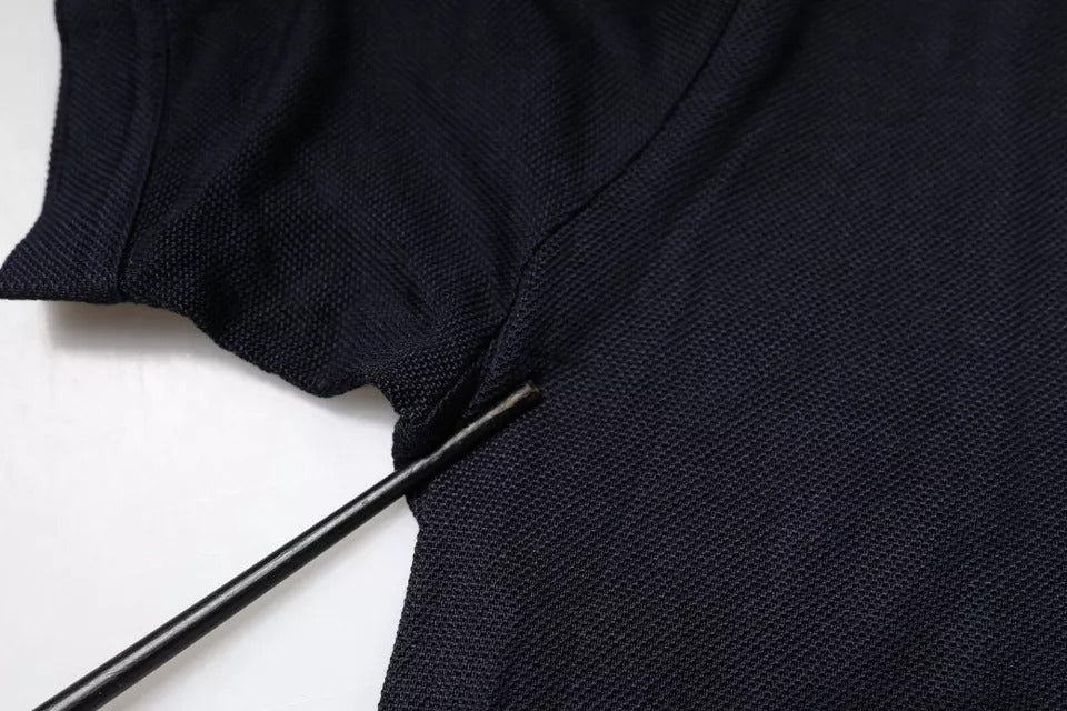 Dolce & Gabbana Blue Silk Collared Short Sleeves Polo T-shirt | Regal Royce