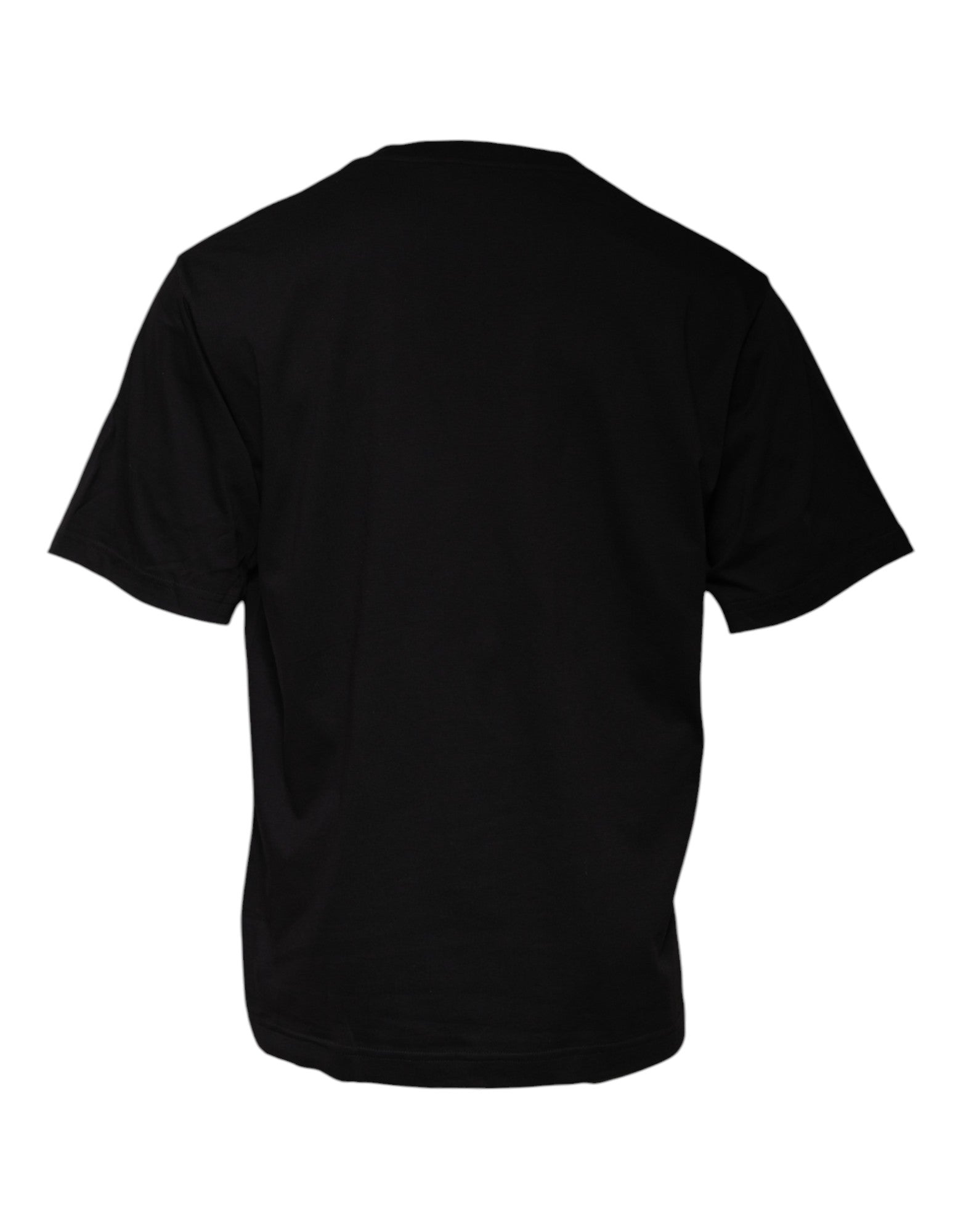 Dolce & Gabbana Black Logo Print Cotton Crew Neck T-shirt | Regal Royce