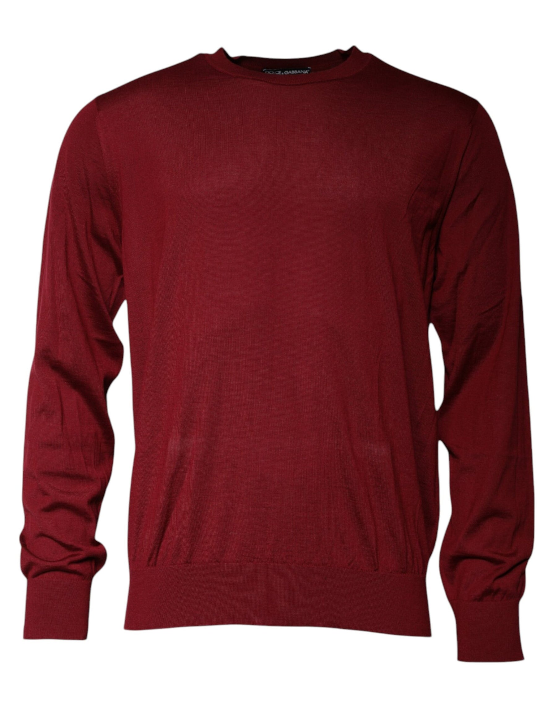 Dolce & Gabbana Maroon Cashmere Crew Neck Pullover Sweater | Regal Royce