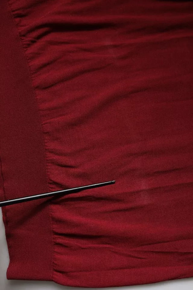 Dolce & Gabbana Maroon Cashmere Crew Neck Pullover Sweater | Regal Royce