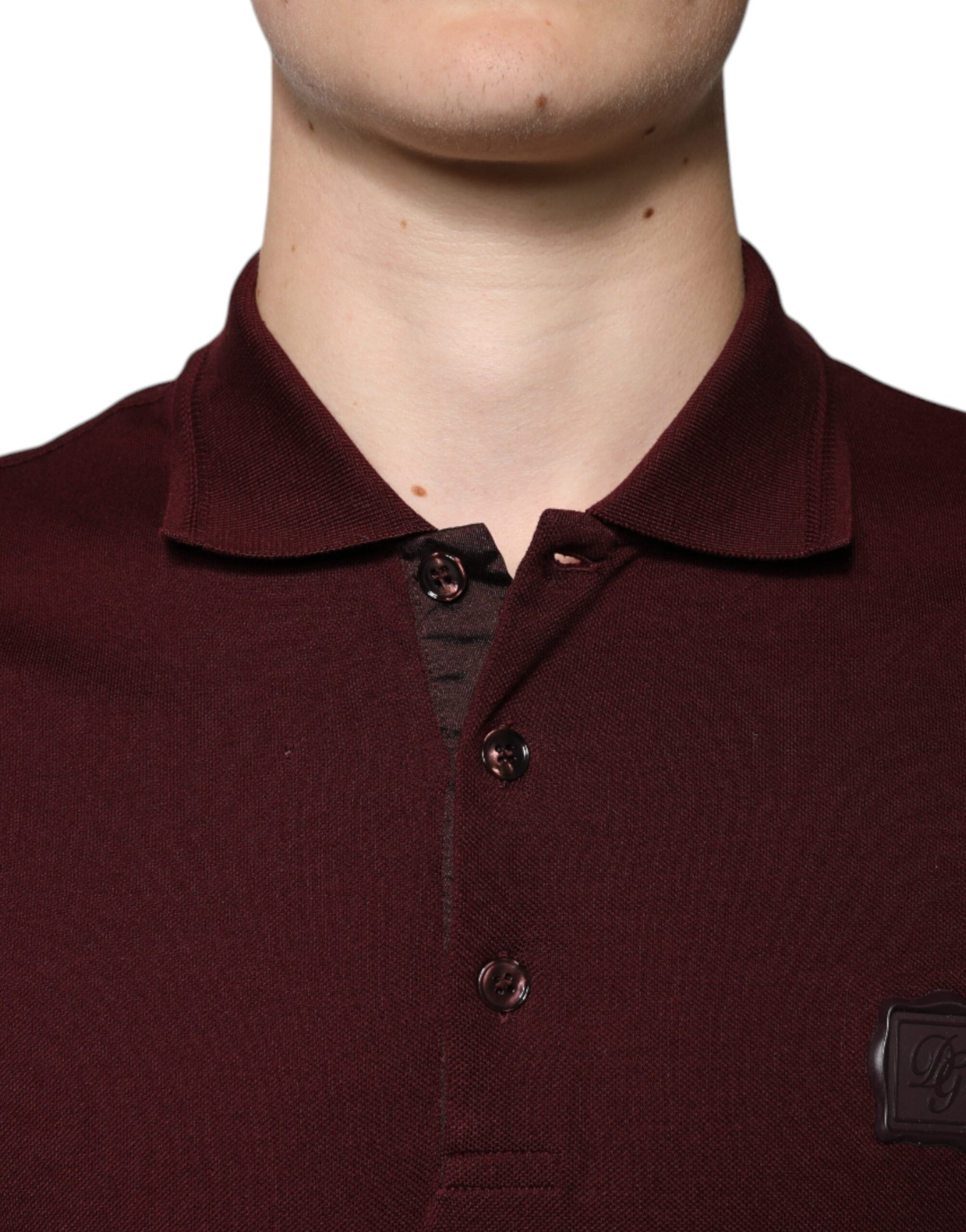 Dolce & Gabbana Maroon Collared Short Sleeves Polo T-shirt | Regal Royce