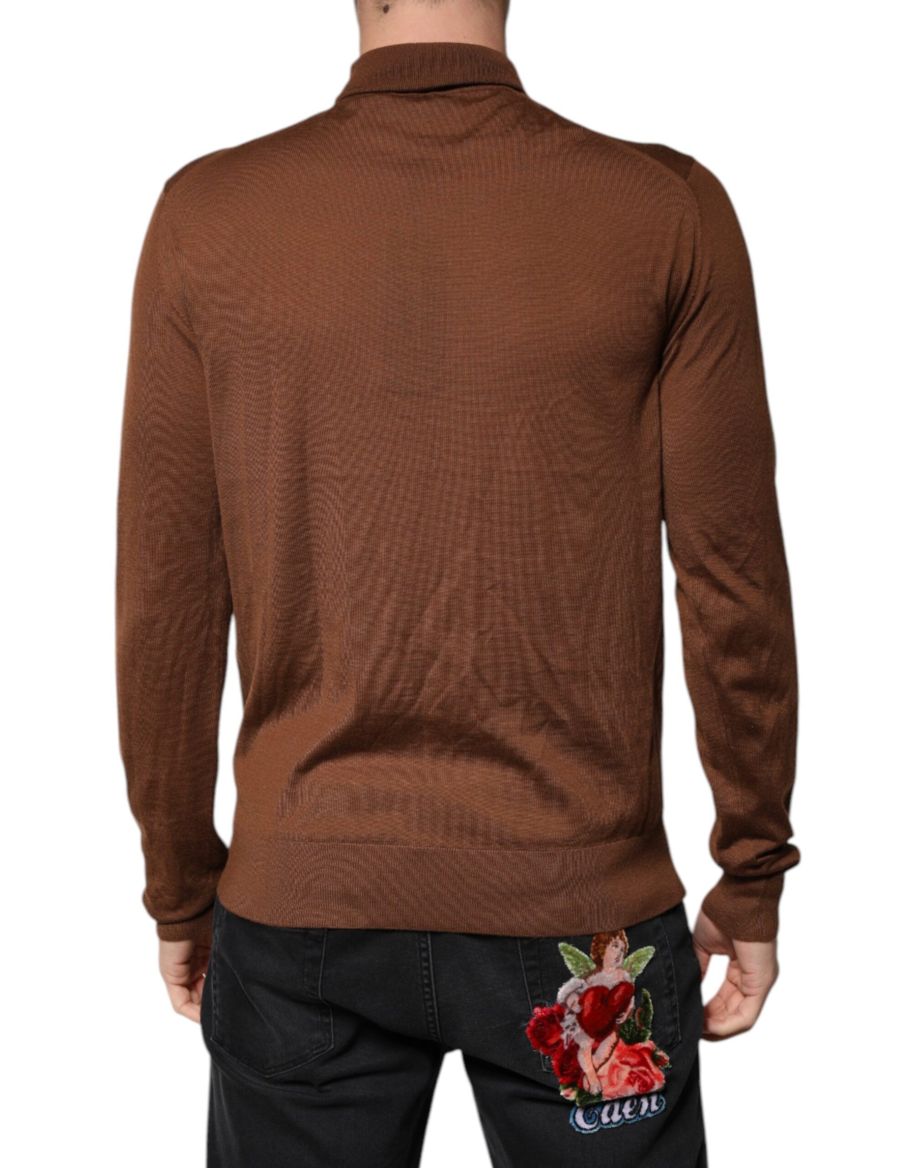 Dolce & Gabbana Brown Cashmere Turtleneck Pullover Sweater | Regal Royce