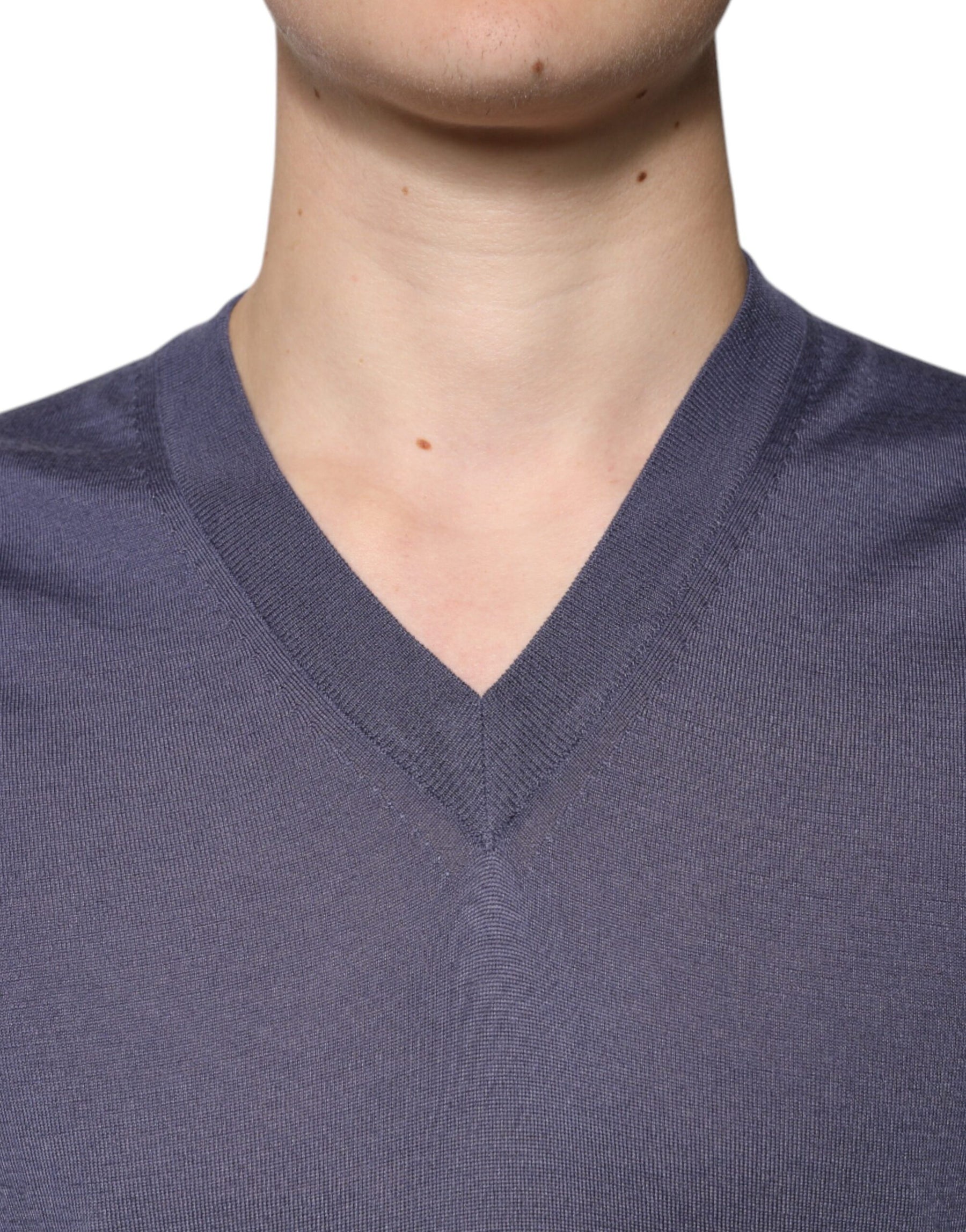 Dolce & Gabbana Gray Cashmere V-neck Men Pullover Sweater | Regal Royce