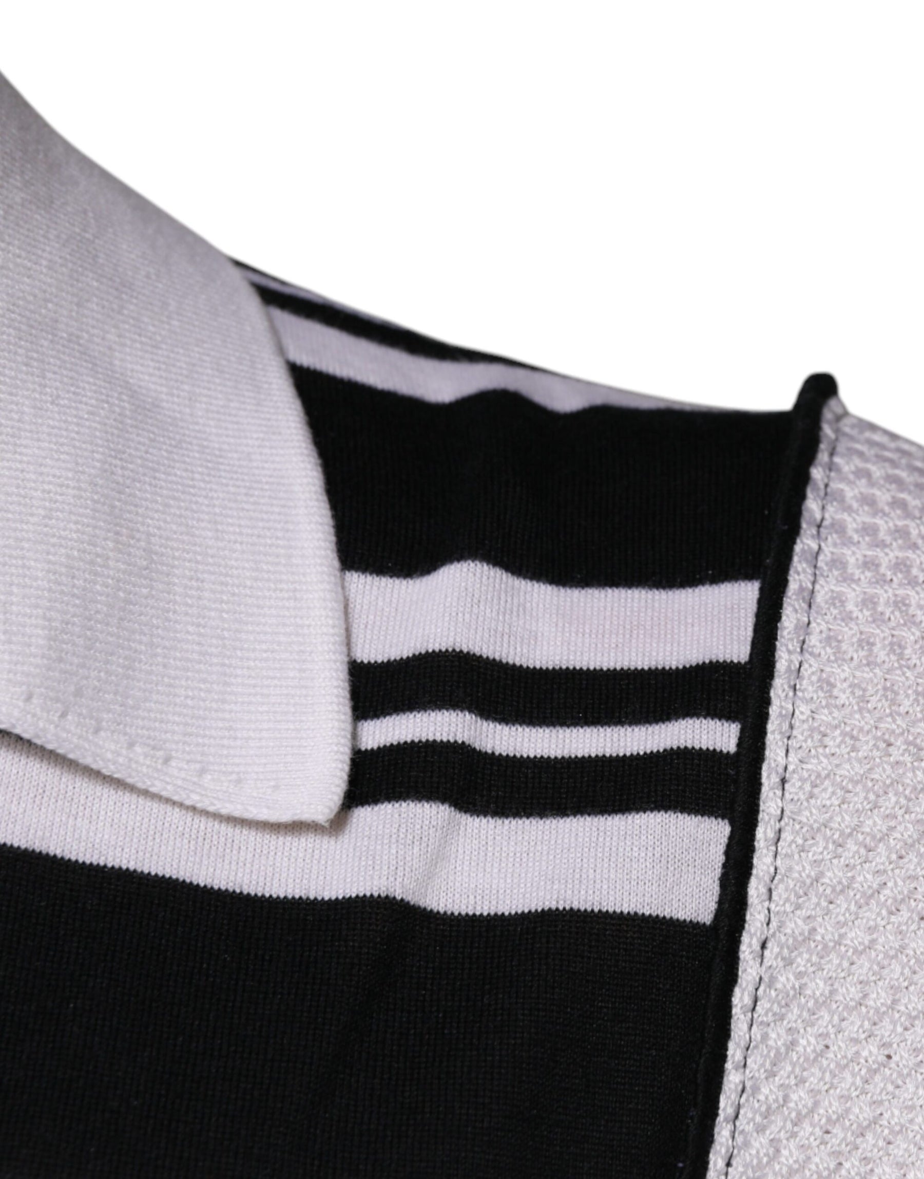 Dolce & Gabbana Black White Stripes Collared Polo T-shirt | Regal Royce
