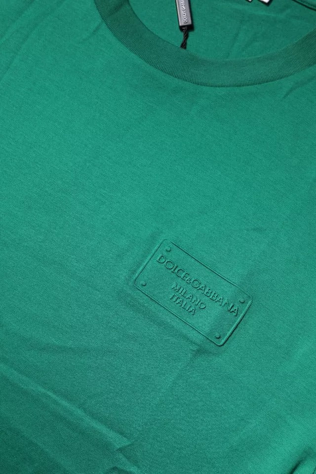 Dolce & Gabbana Green Logo Crew Neck Short Sleeves T-shirt | Regal Royce
