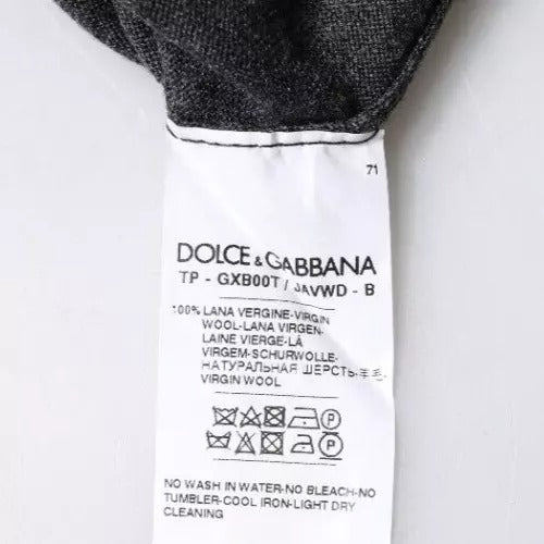 Dolce & Gabbana Gray Wool Knit Turtleneck Pullover Sweater | Regal Royce