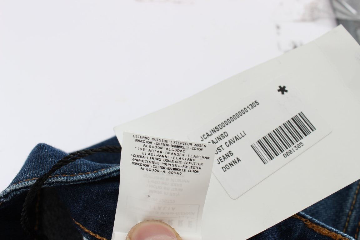 Cavalli Blue Cotton Stretch Low Waist Jeans | Regal Royce