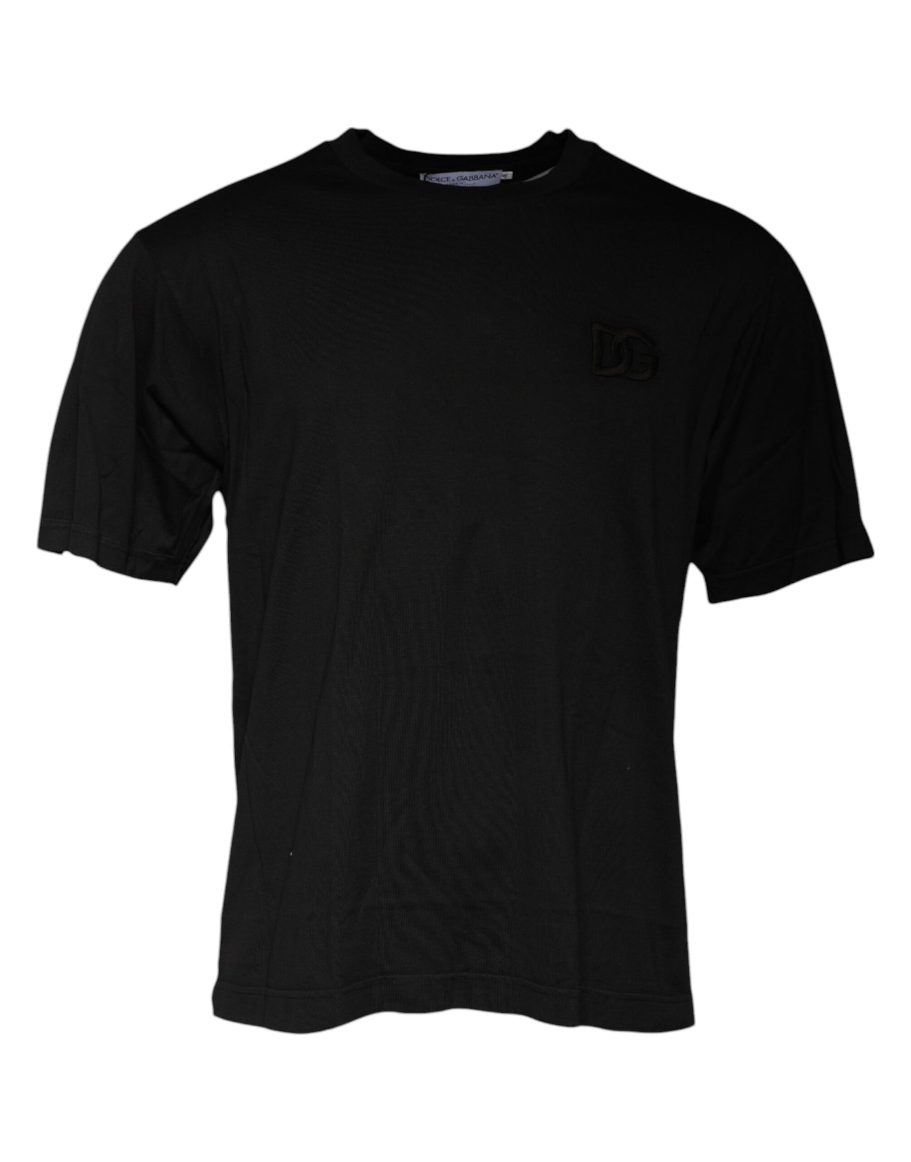 Dolce & Gabbana Black Cotton Crew Neck Short Sleeves T-shirt | Regal Royce
