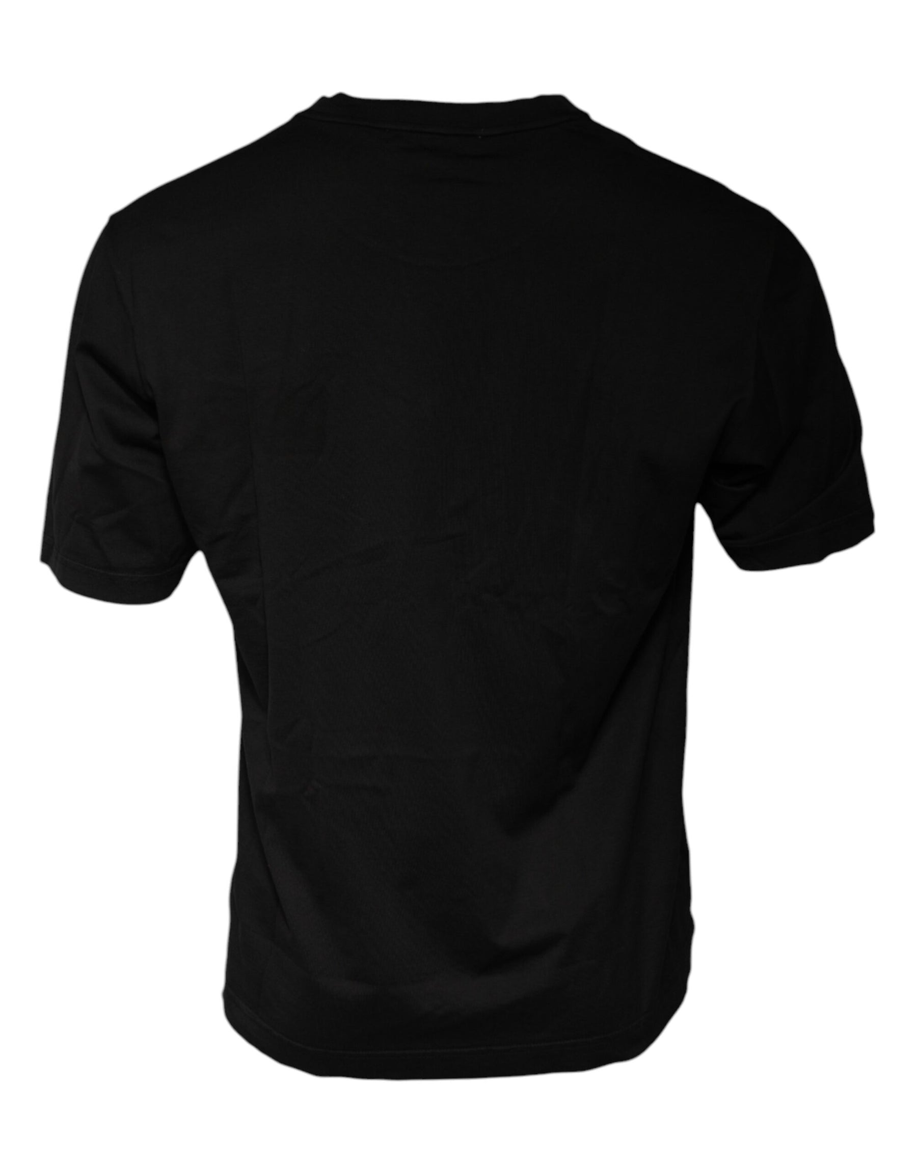Dolce & Gabbana Black Cotton Crew Neck Short Sleeves T-shirt | Regal Royce