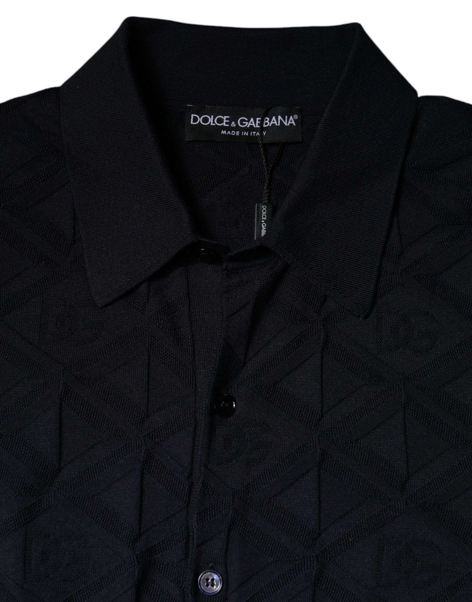 Dolce & Gabbana Black Silk Crew Neck Men Cardigan Sweater | Regal Royce
