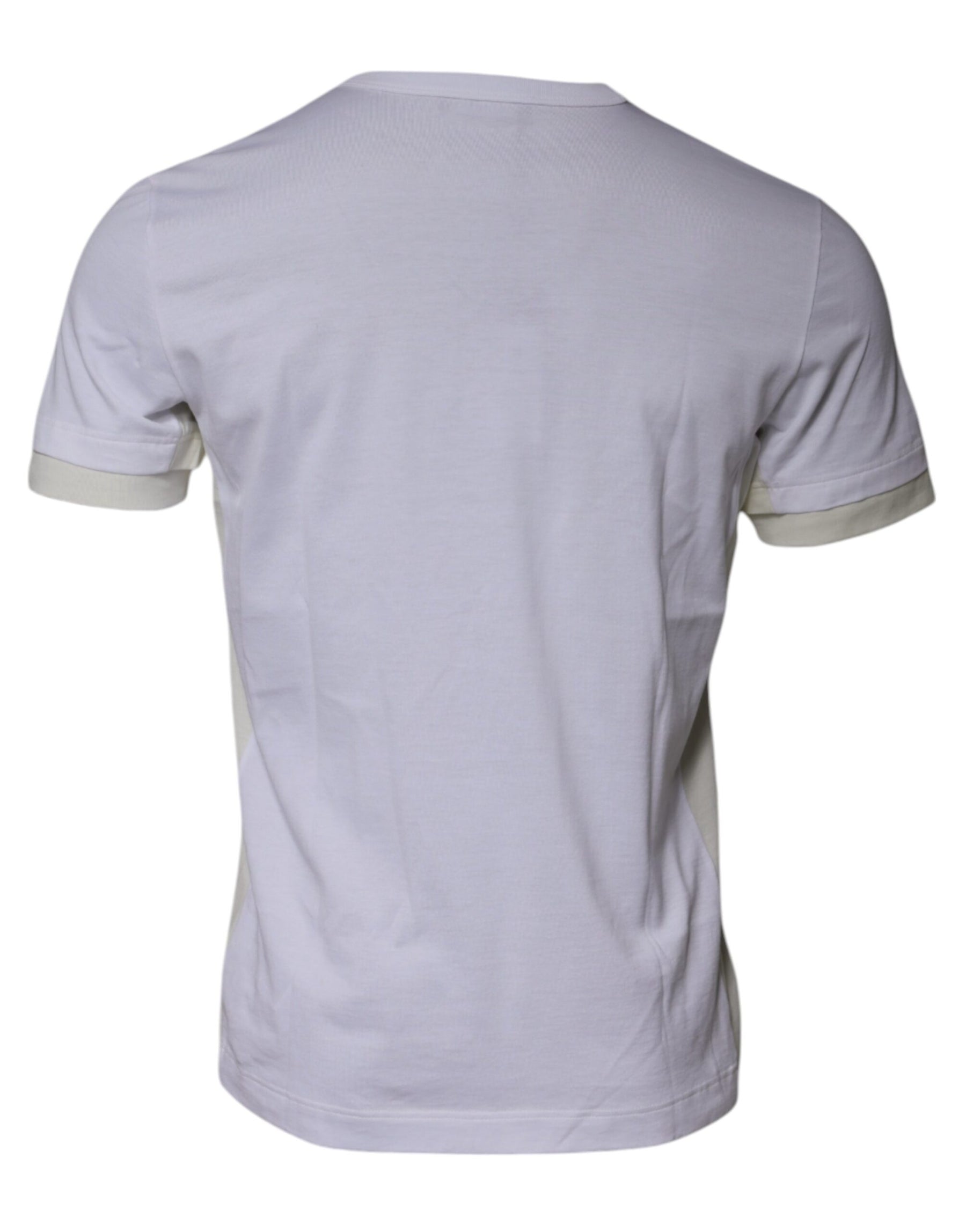 Dolce & Gabbana White Cotton Crew Neck Short Sleeves T-shirt | Regal Royce