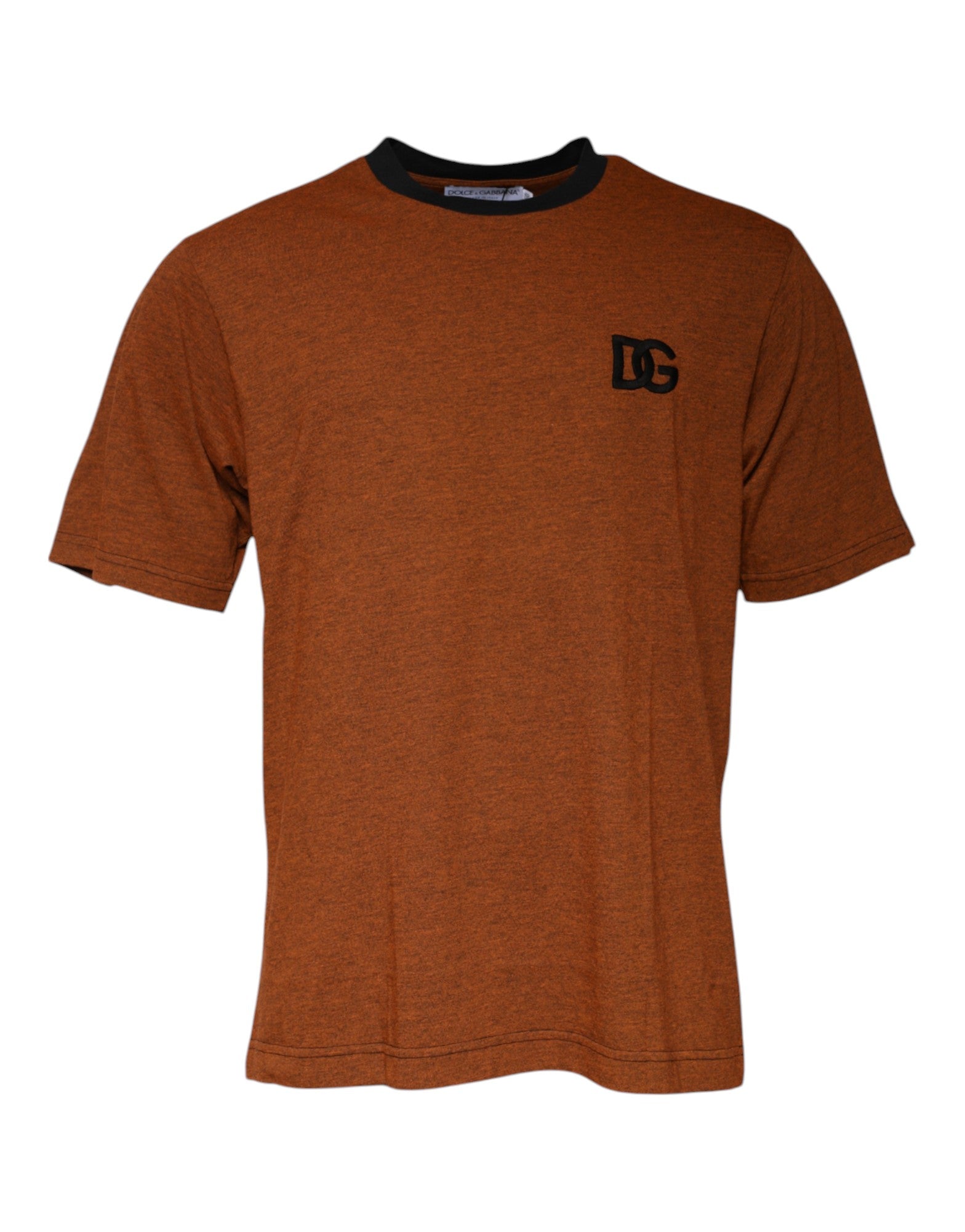 Dolce & Gabbana Brown DG Logo Polyester Crew Neck T-shirt | Regal Royce