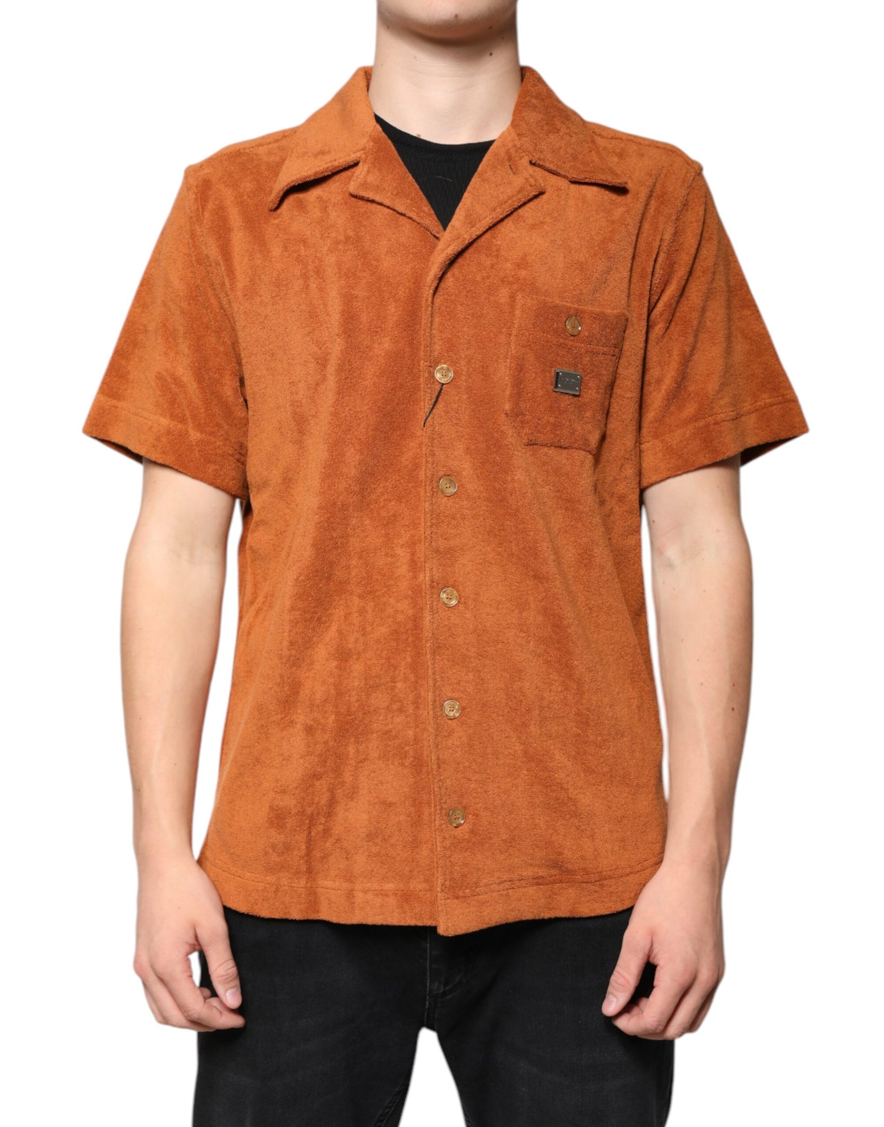 Dolce & Gabbana Hazel Cotton Velvet Button Down Collared Shirt | Regal Royce