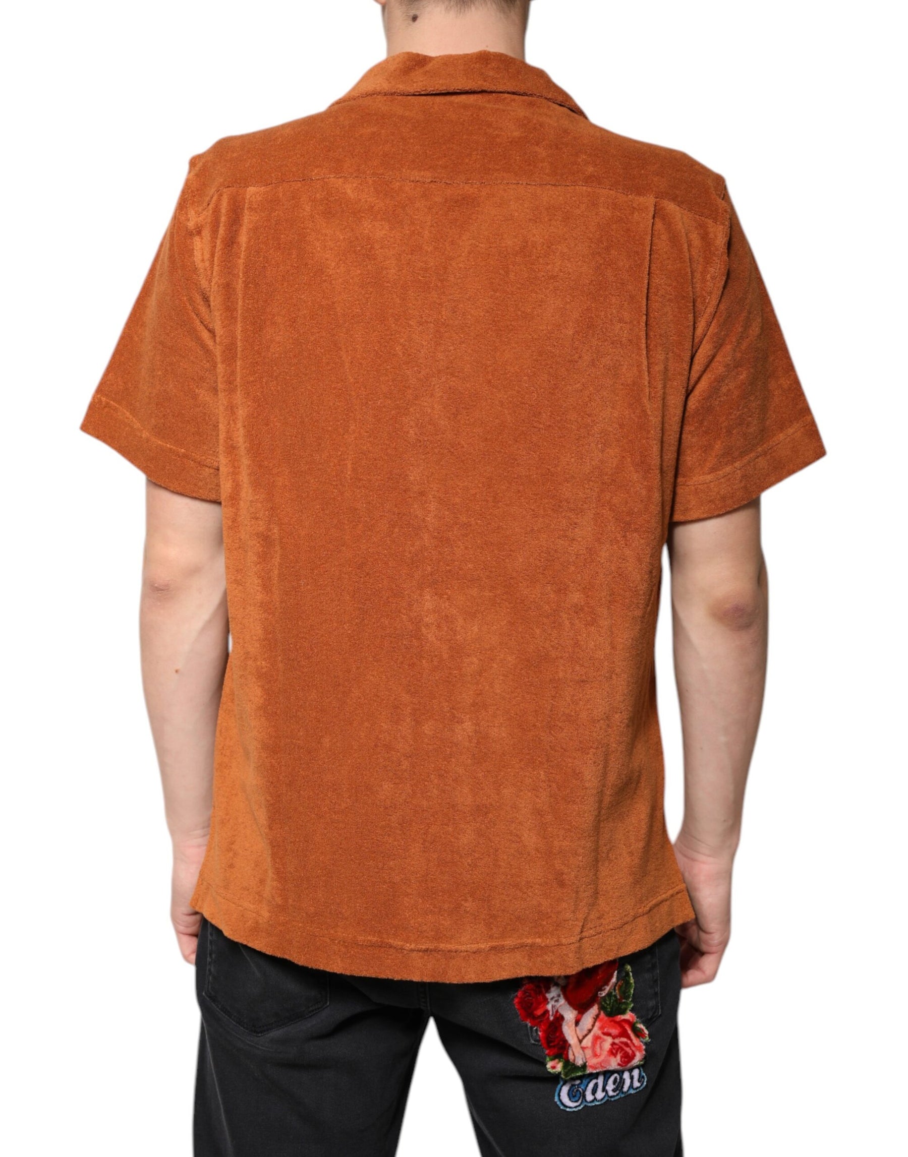 Dolce & Gabbana Hazel Cotton Velvet Button Down Collared Shirt | Regal Royce