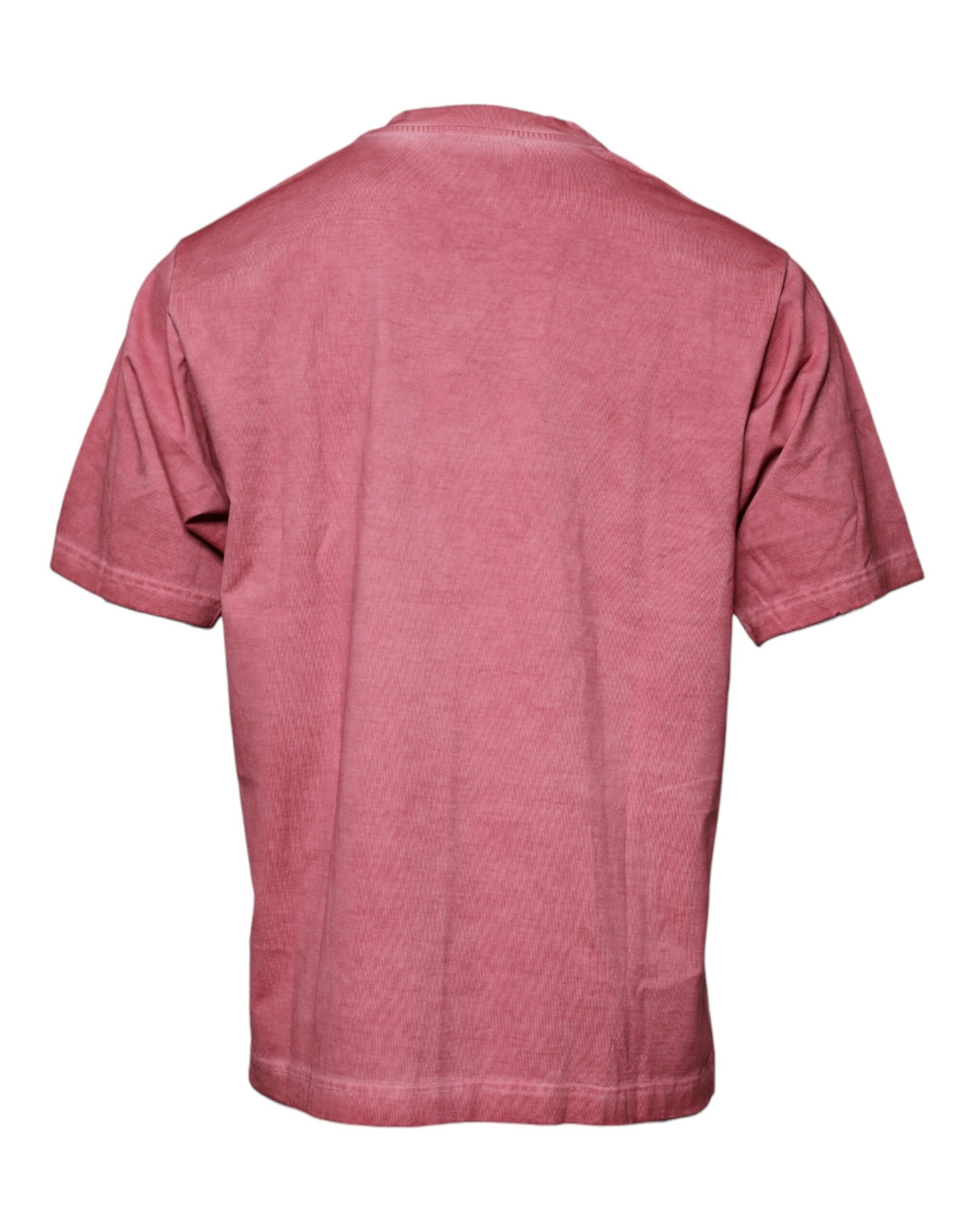Dolce & Gabbana Pink Logo Print Cotton Crew Neck T-shirt | Regal Royce