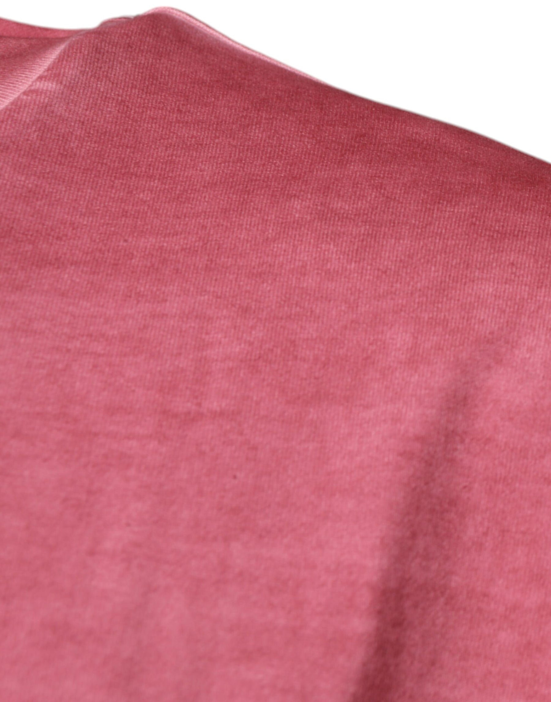 Dolce & Gabbana Pink Logo Print Cotton Crew Neck T-shirt | Regal Royce