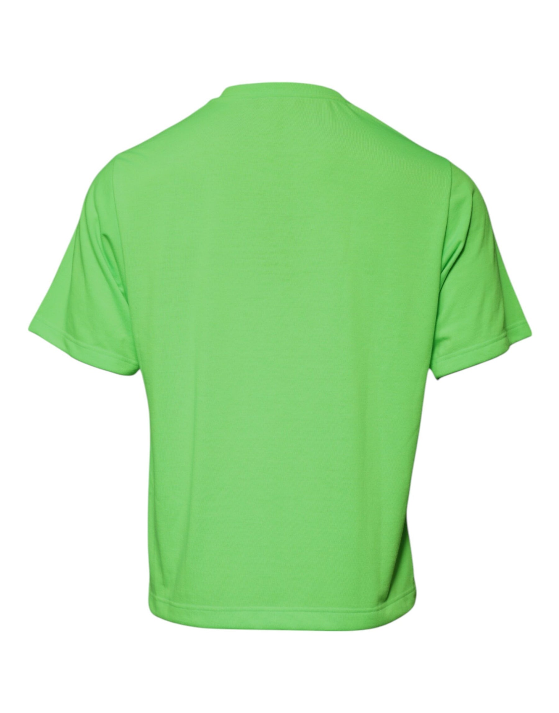Dolce & Gabbana Green Logo Polyester Crew Neck T-shirt | Regal Royce