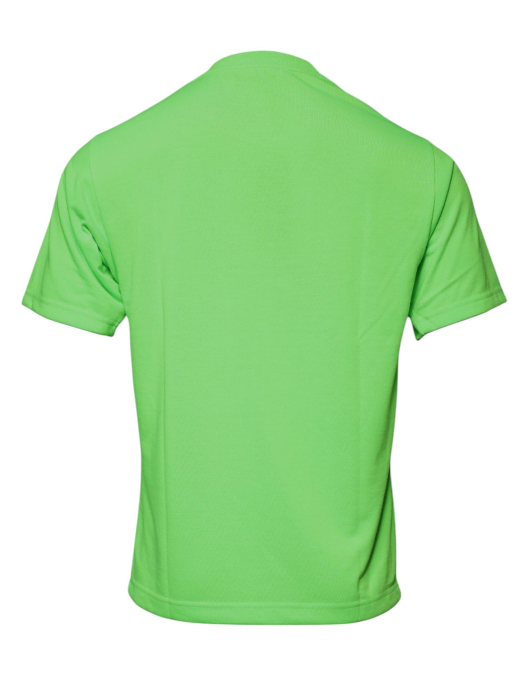 Dolce & Gabbana Green Logo Polyester Crew Neck T-shirt | Regal Royce