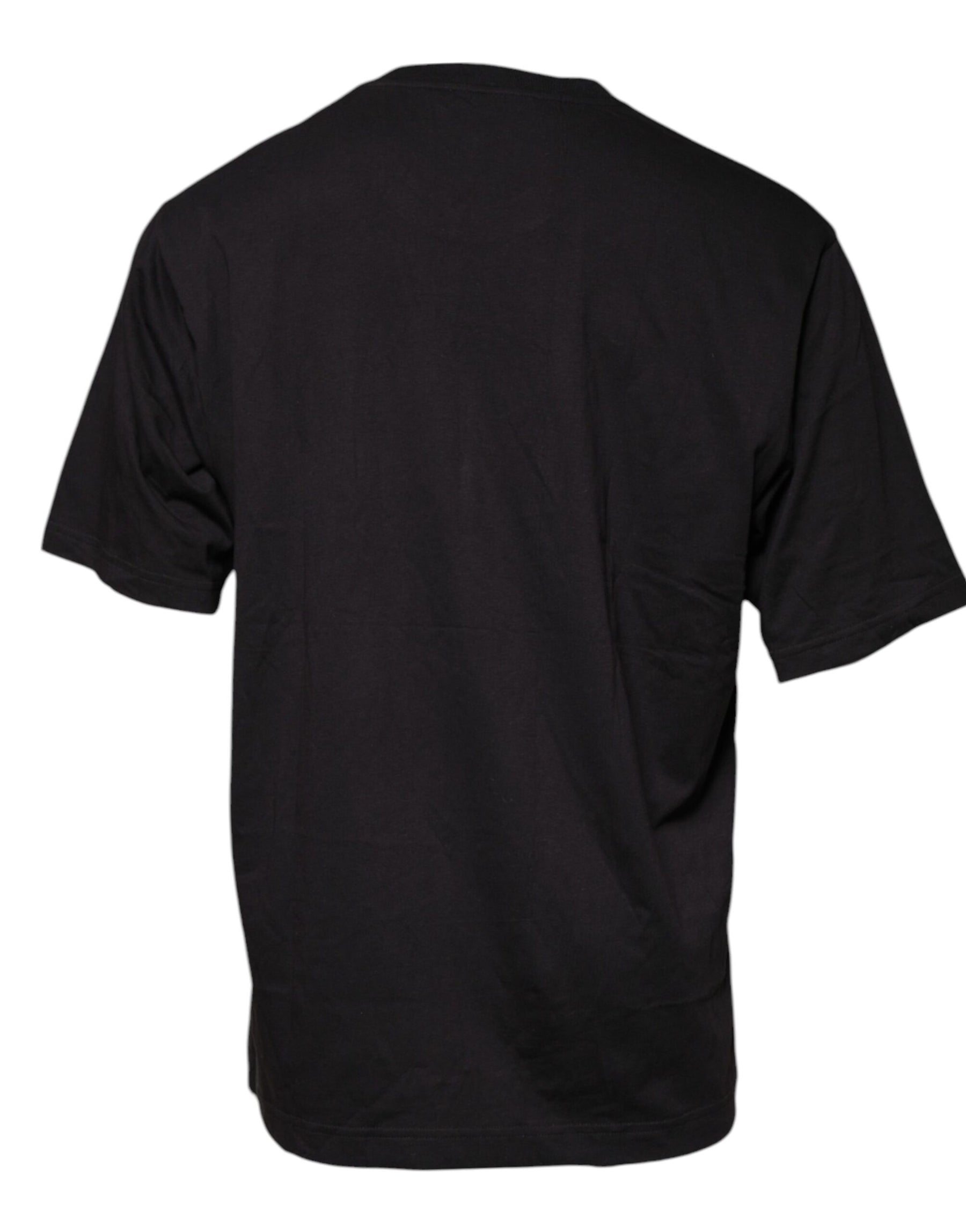 Dolce & Gabbana Black Logo Print Cotton Crew Neck T-shirt | Regal Royce