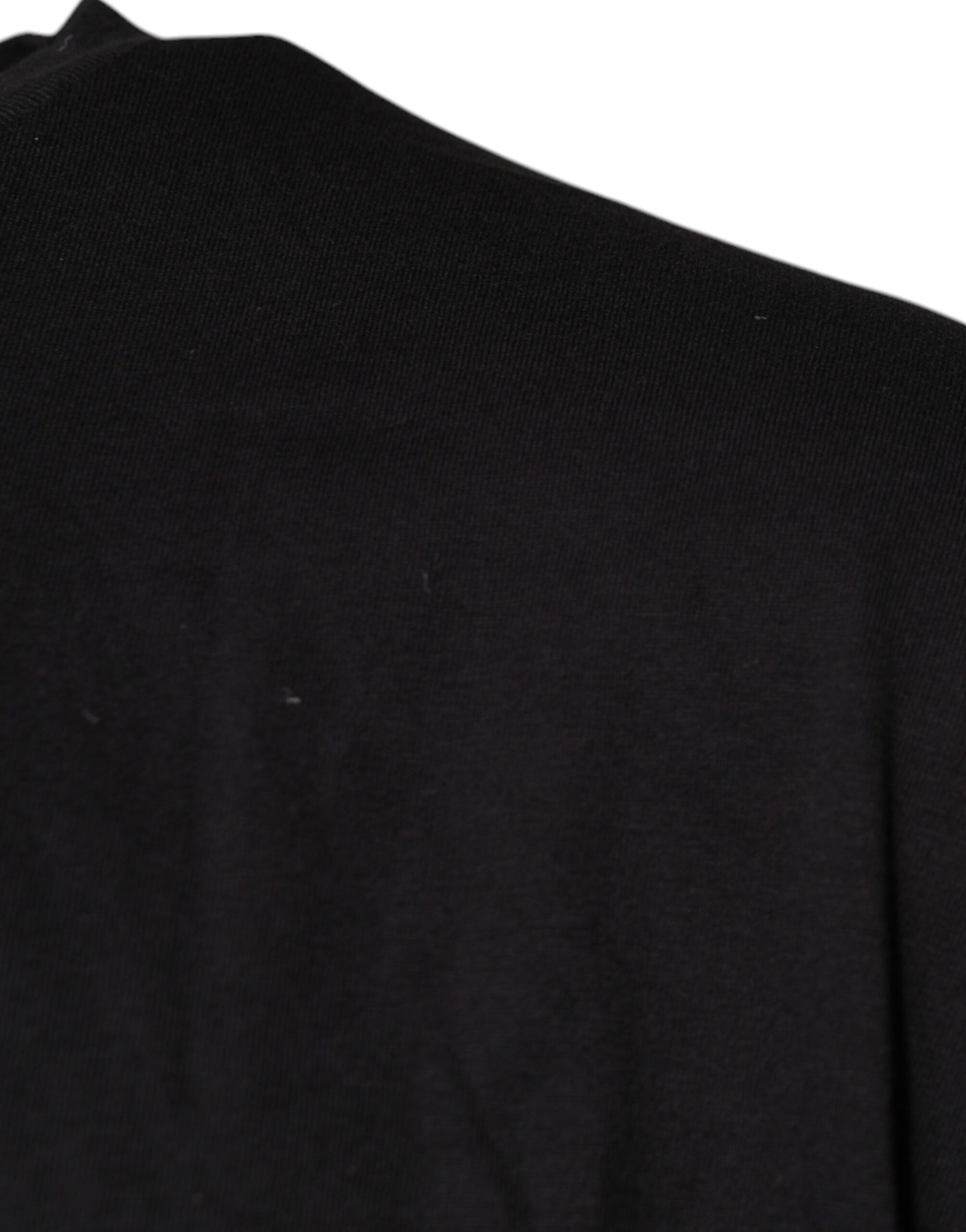 Dolce & Gabbana Black Logo Print Cotton Crew Neck T-shirt | Regal Royce