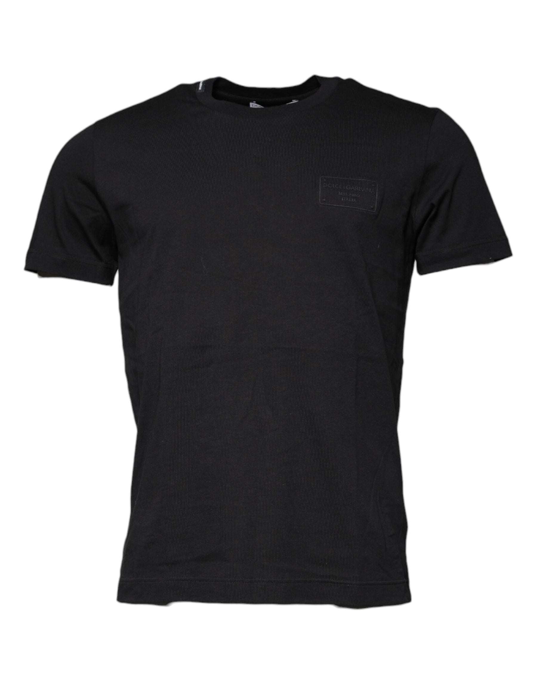 Dolce & Gabbana Black Cotton Crew Neck Short Sleeves T-shirt | Regal Royce