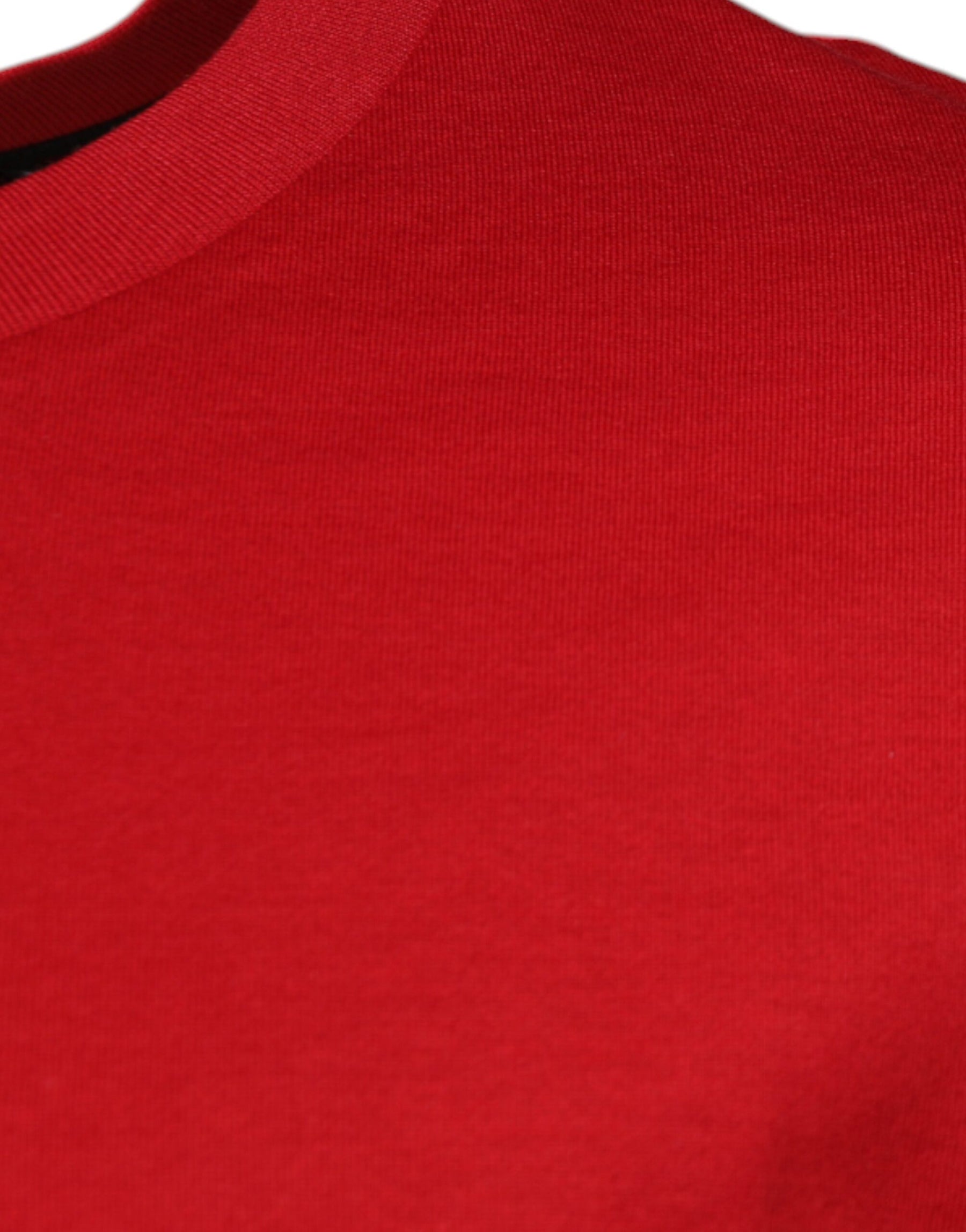 Dolce & Gabbana Red Logo Print Cotton Crew Neck T-shirt | Regal Royce