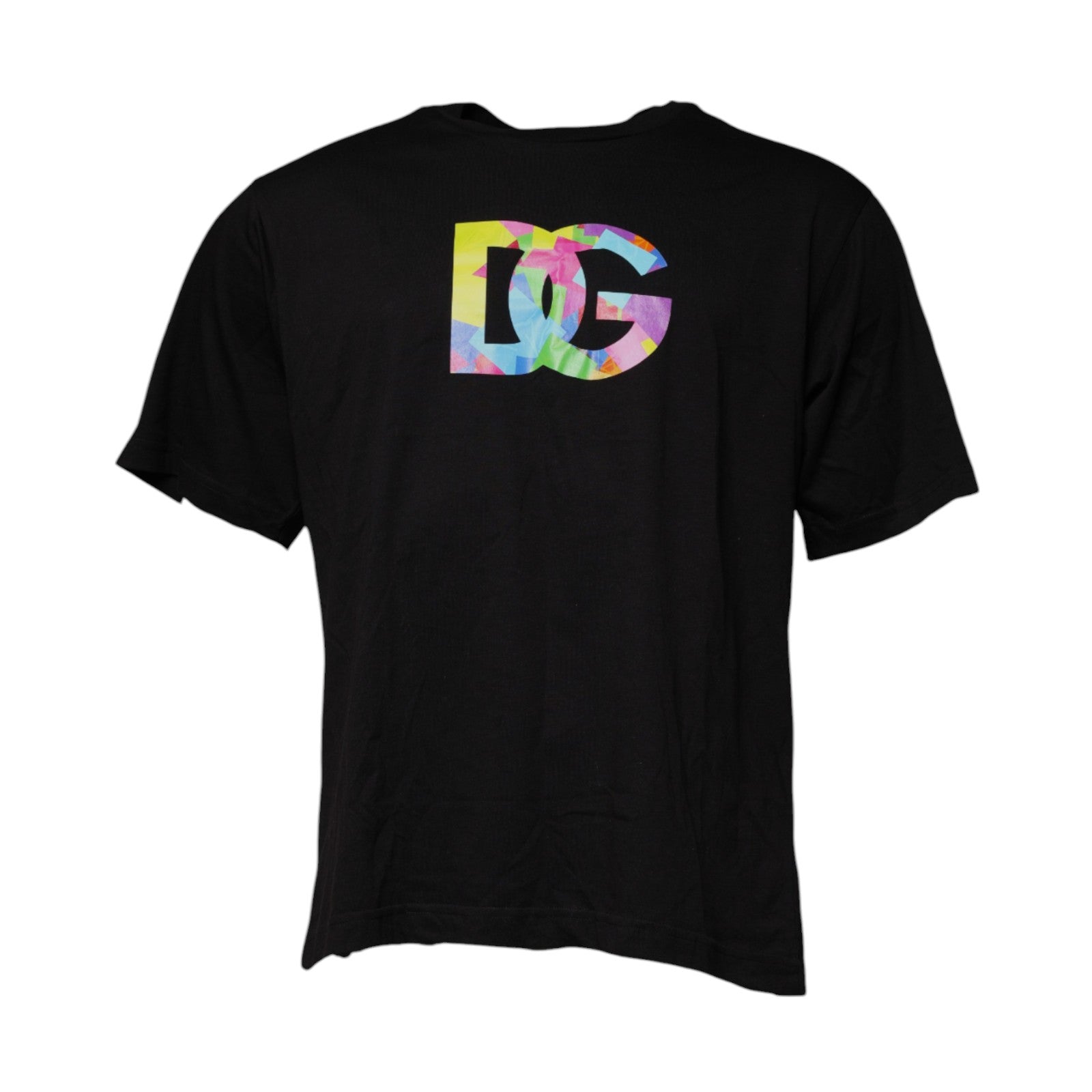 Dolce & Gabbana Black Logo Print Cotton Crew Neck T-shirt | Regal Royce