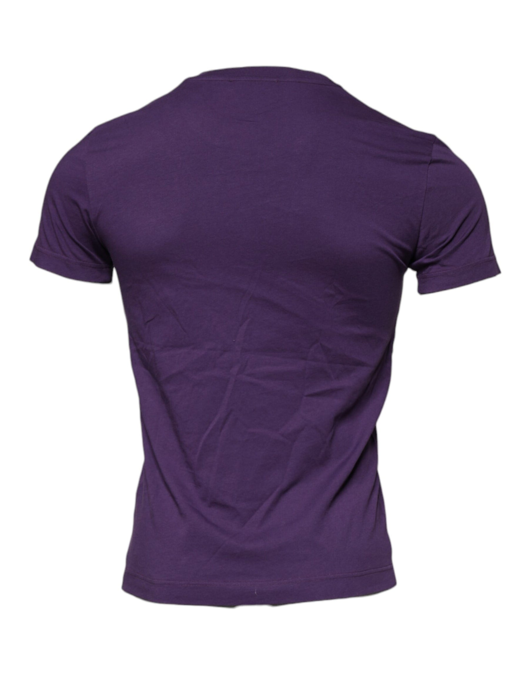 Dolce & Gabbana Violet Cotton Crew Neck Short Sleeve T-shirt | Regal Royce