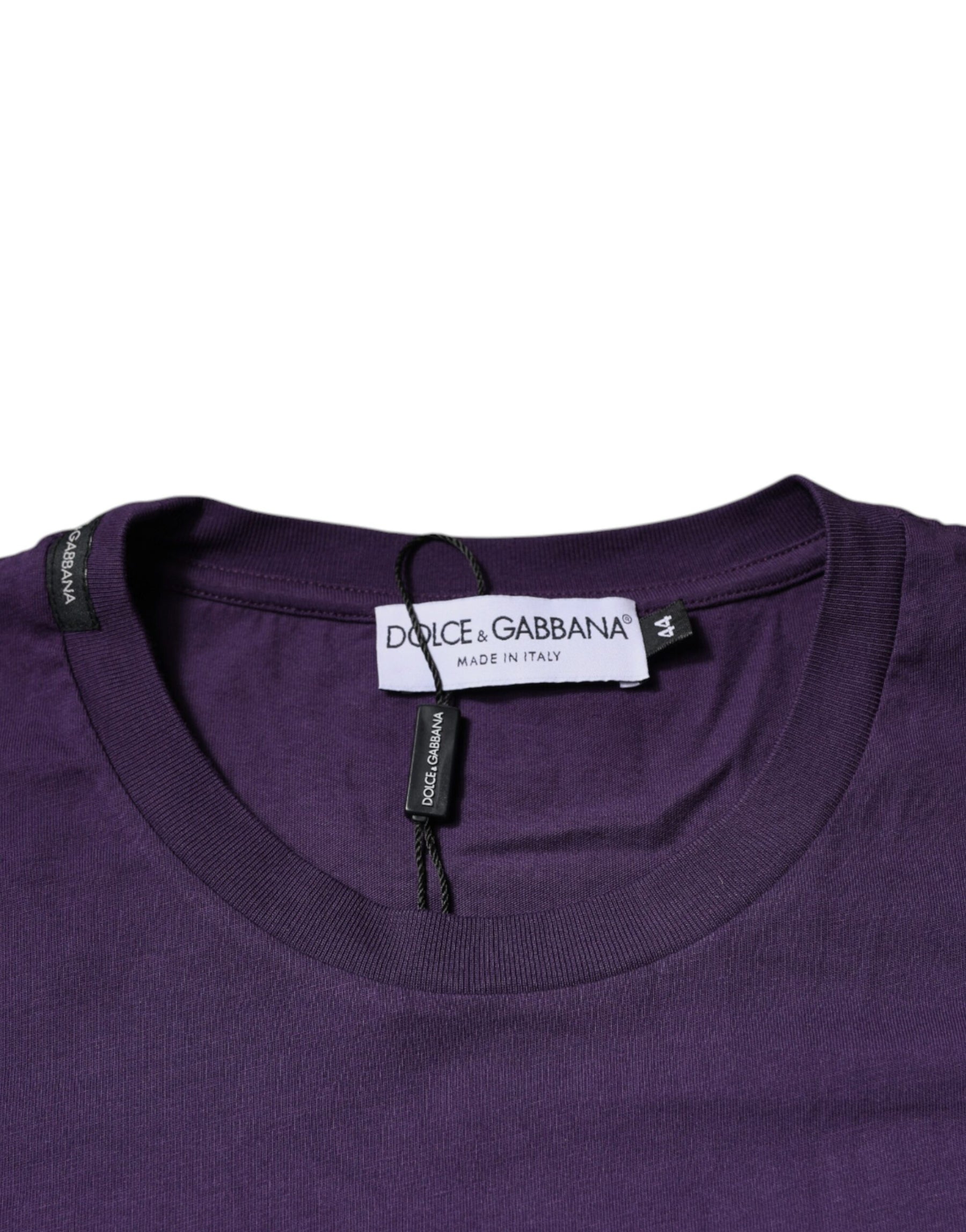 Dolce & Gabbana Violet Cotton Crew Neck Short Sleeve T-shirt | Regal Royce