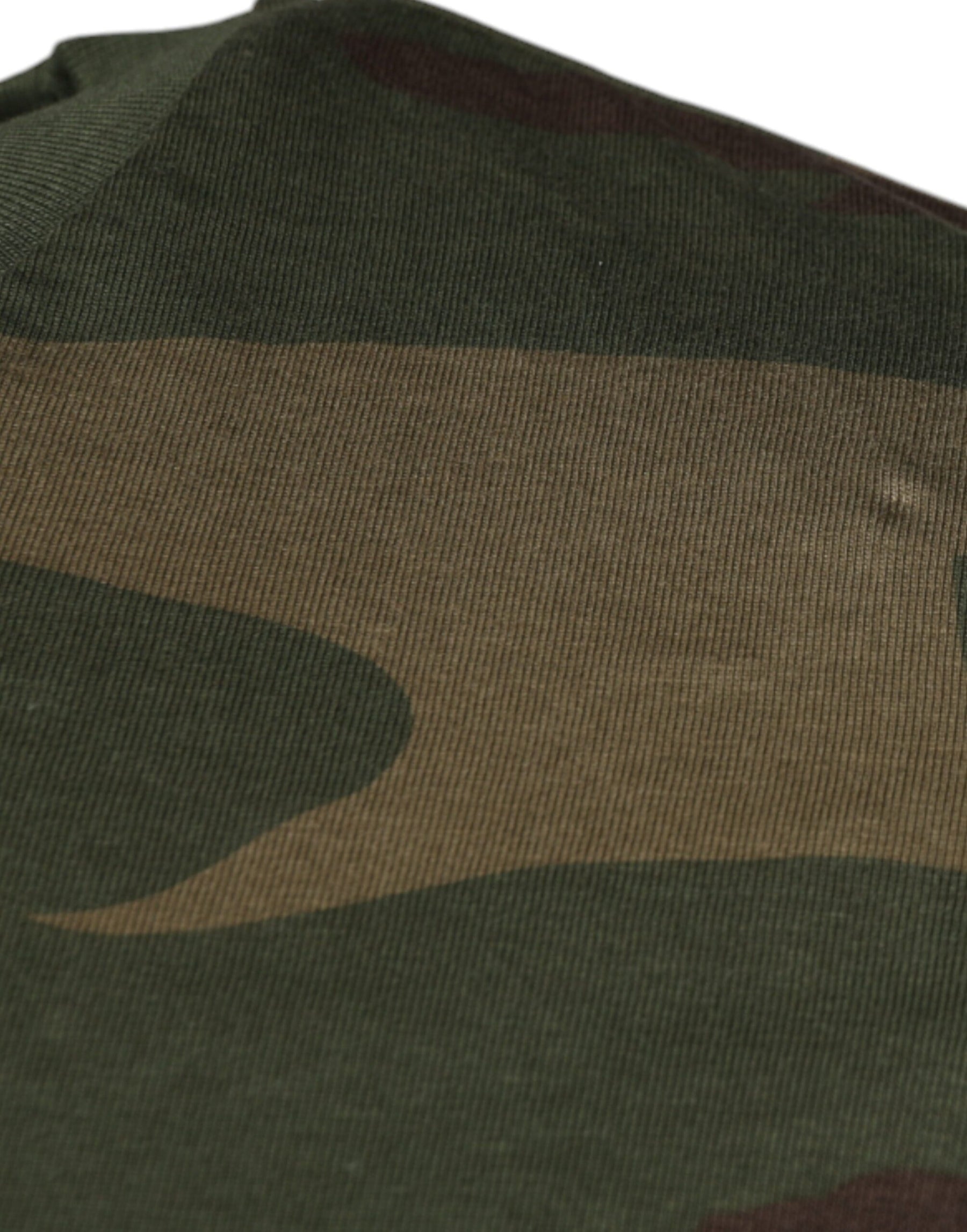 Dolce & Gabbana Multicolor Camouflage Cotton Crew Neck T-shirt | Regal Royce