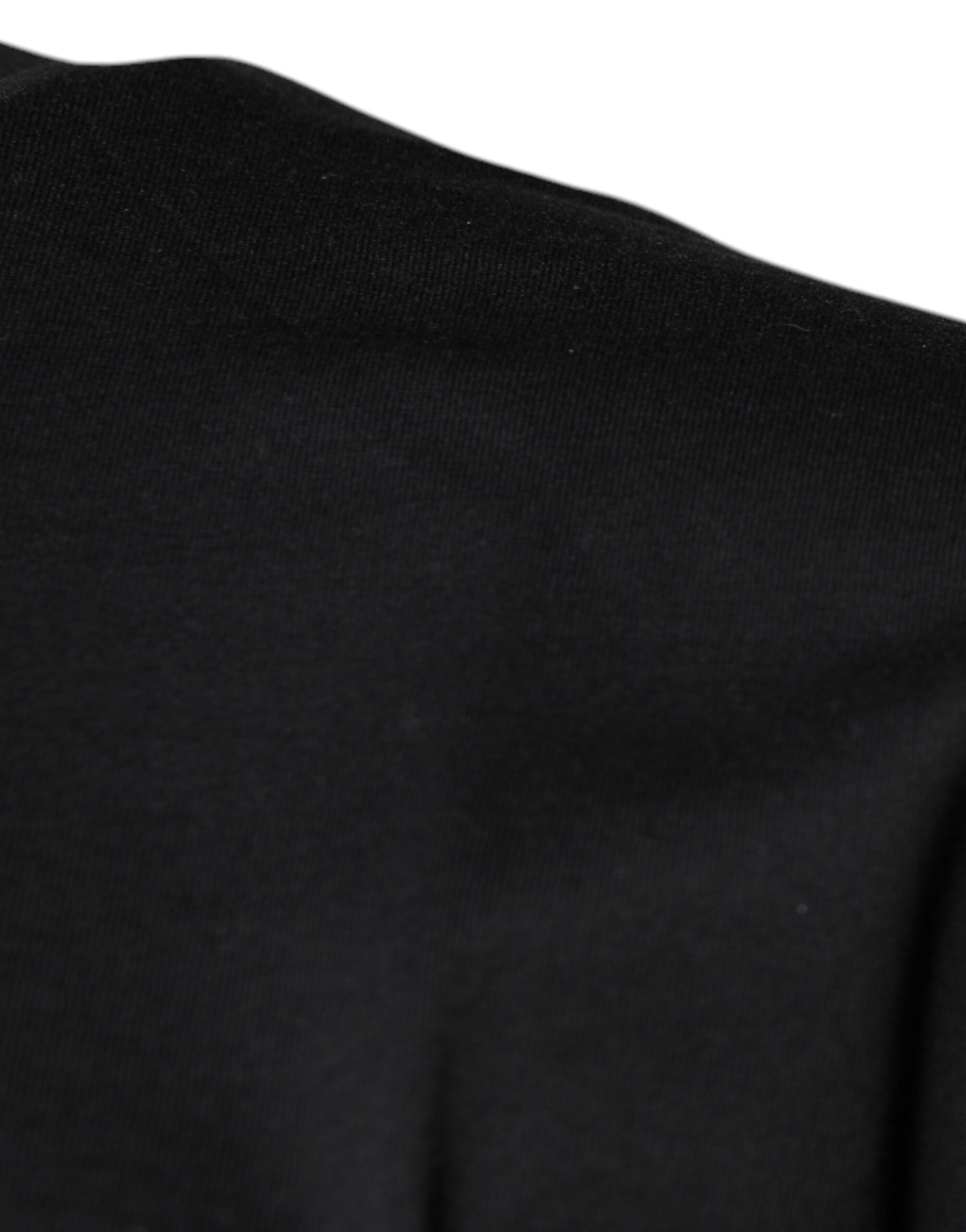 Dolce & Gabbana Black DG Logo Print Cotton Crew Neck T-shirt | Regal Royce