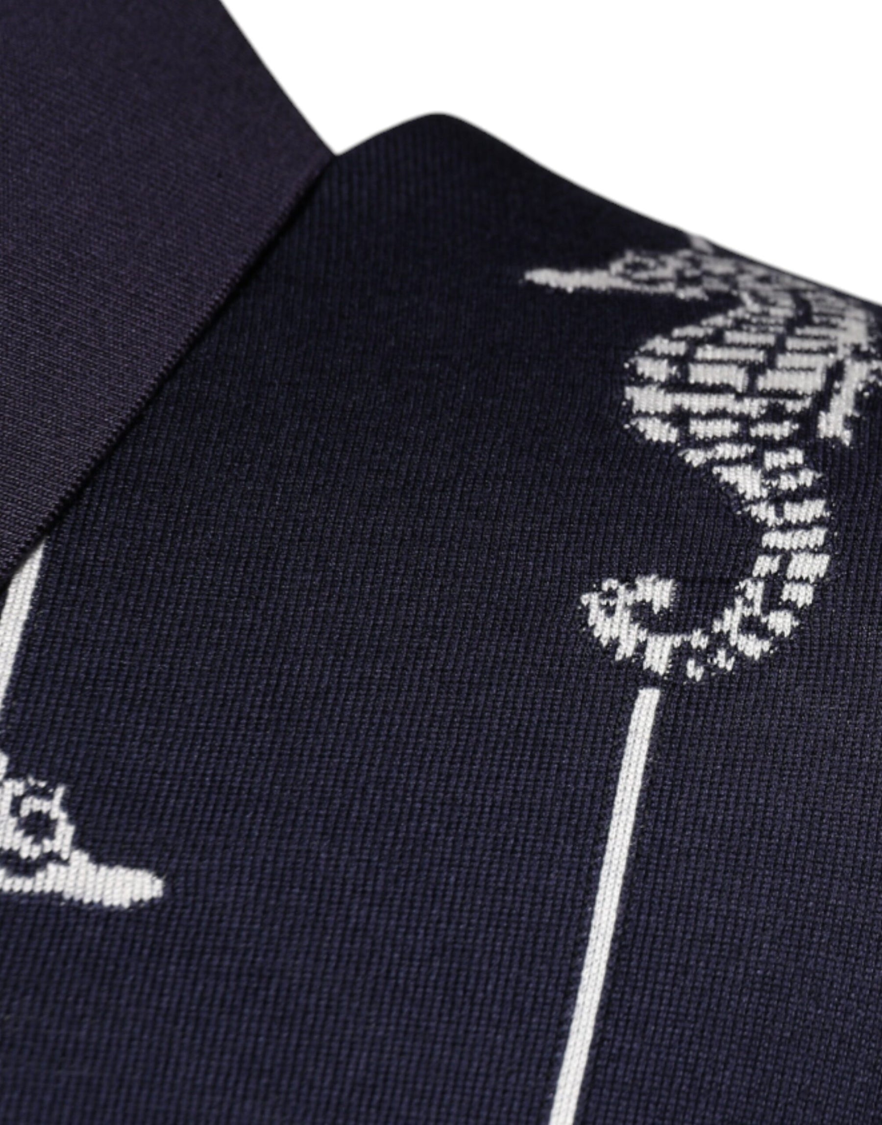Dolce & Gabbana Dark Blue Sea Horse Collared Polo T-shirt | Regal Royce
