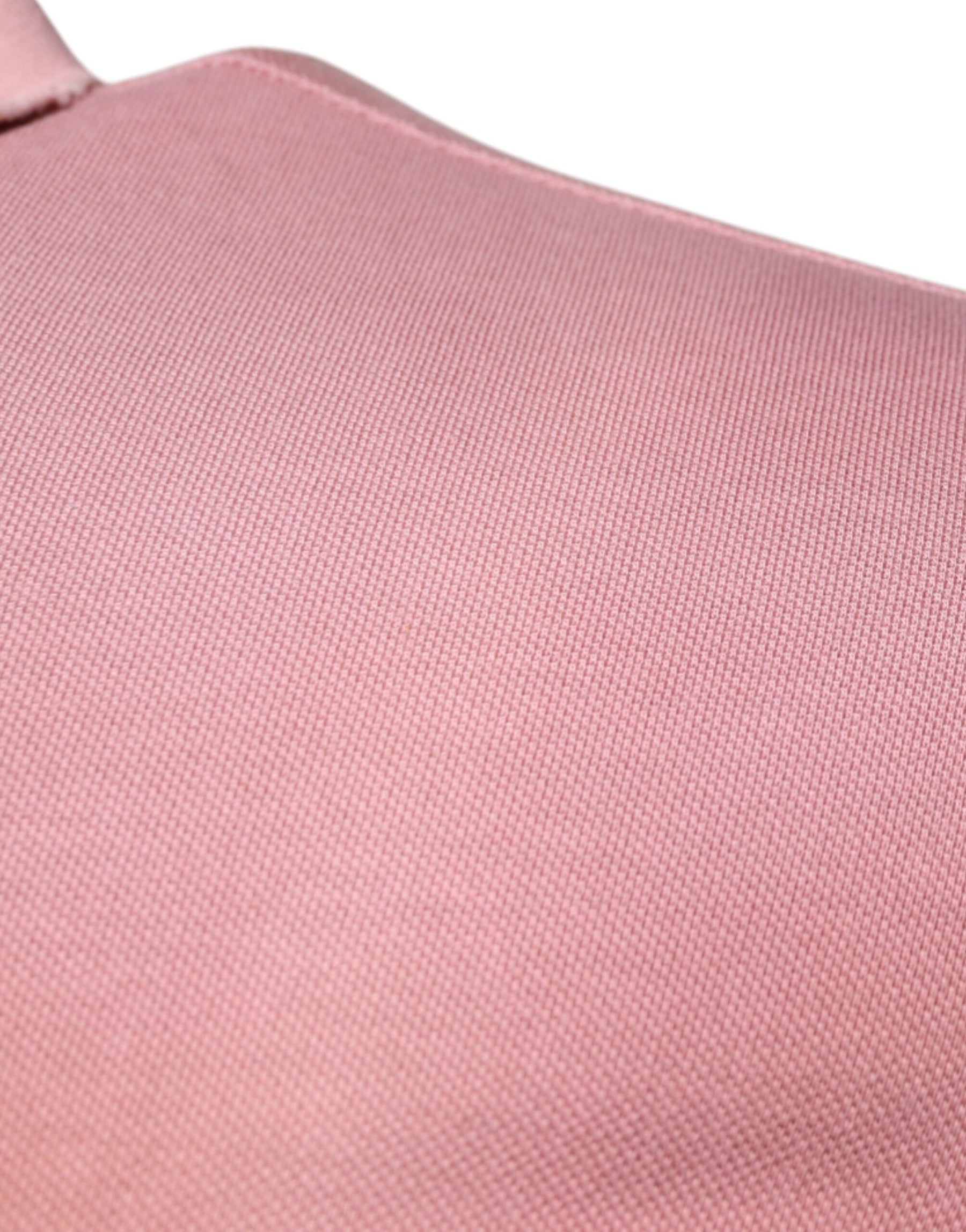 Dolce & Gabbana Pink Crown Collared Short Sleeve Polo T-shirt | Regal Royce