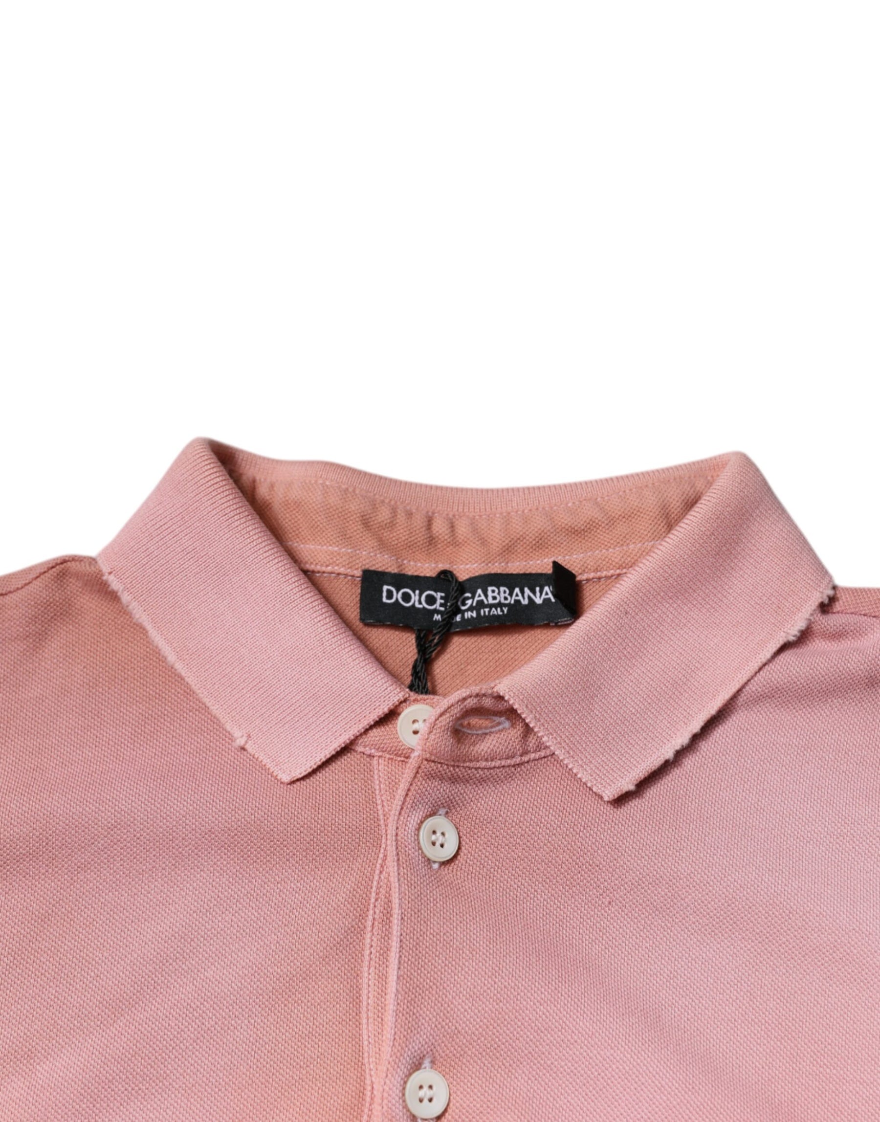 Dolce & Gabbana Pink Crown Collared Short Sleeve Polo T-shirt | Regal Royce