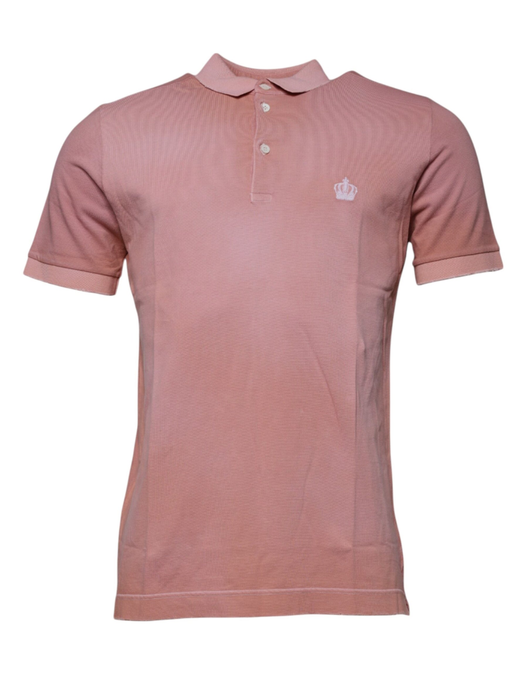 Dolce & Gabbana Pink Crown Collared Short Sleeve Polo T-shirt | Regal Royce