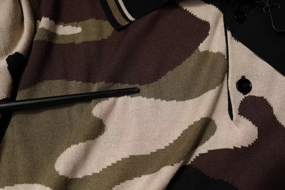 Dolce & Gabbana Multicolor Camouflage Collared Polo T-shirt | Regal Royce