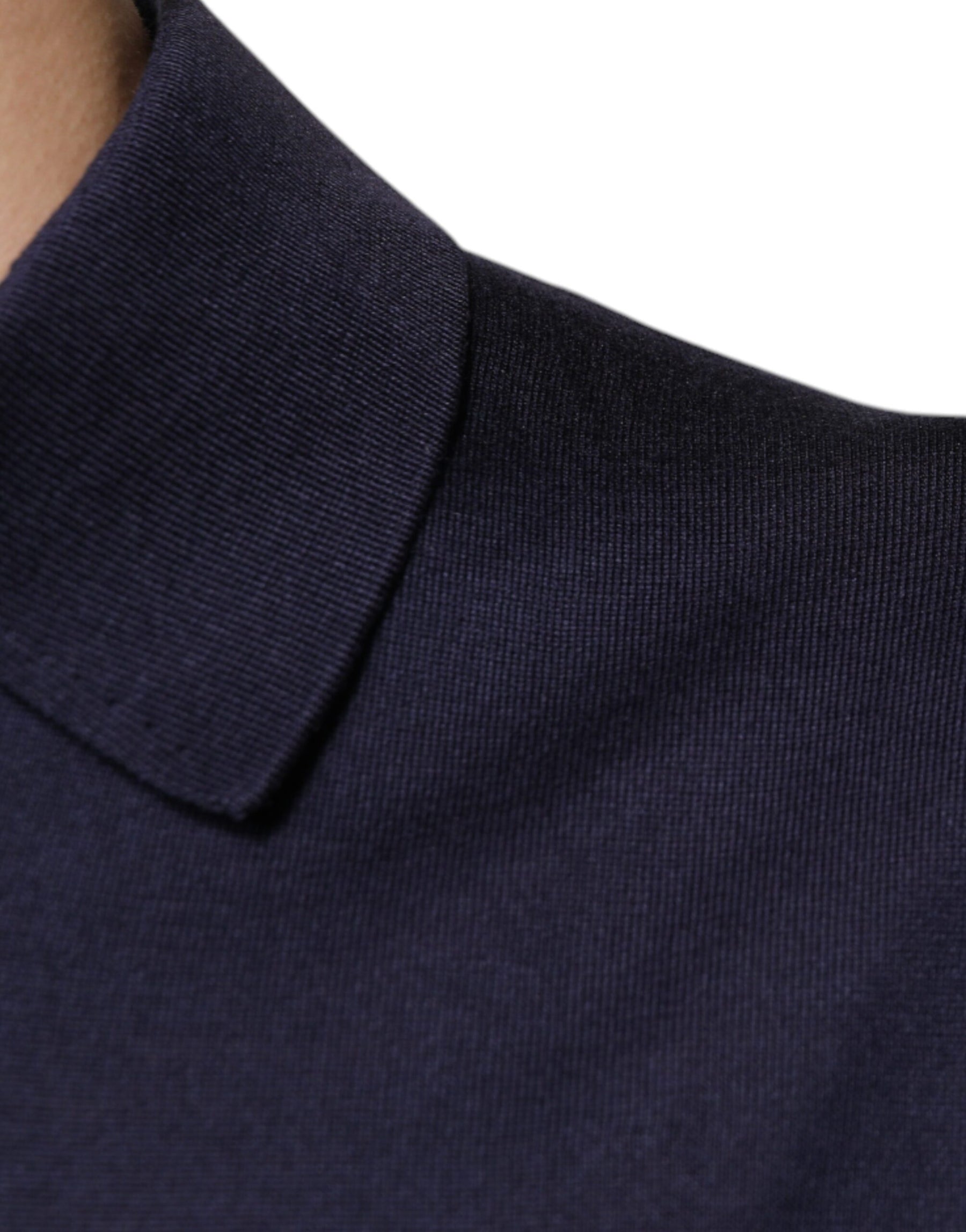 Dolce & Gabbana Blue Silk Collared Short Sleeves Polo T-shirt | Regal Royce