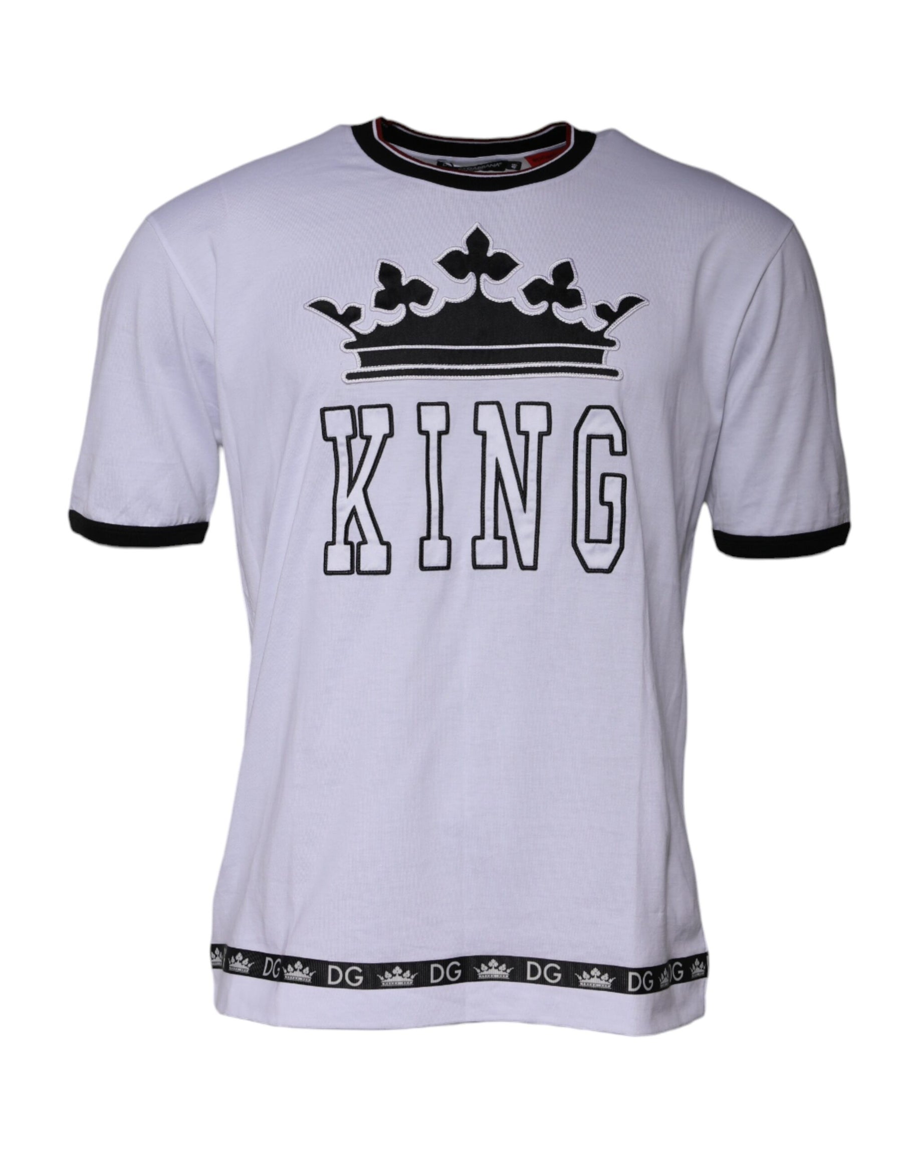 Dolce & Gabbana White Jersey Crew Neck Short Sleeves T-shirt | Regal Royce