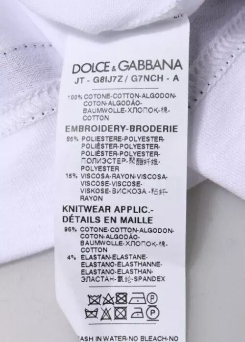 Dolce & Gabbana White Jersey Crew Neck Short Sleeves T-shirt | Regal Royce