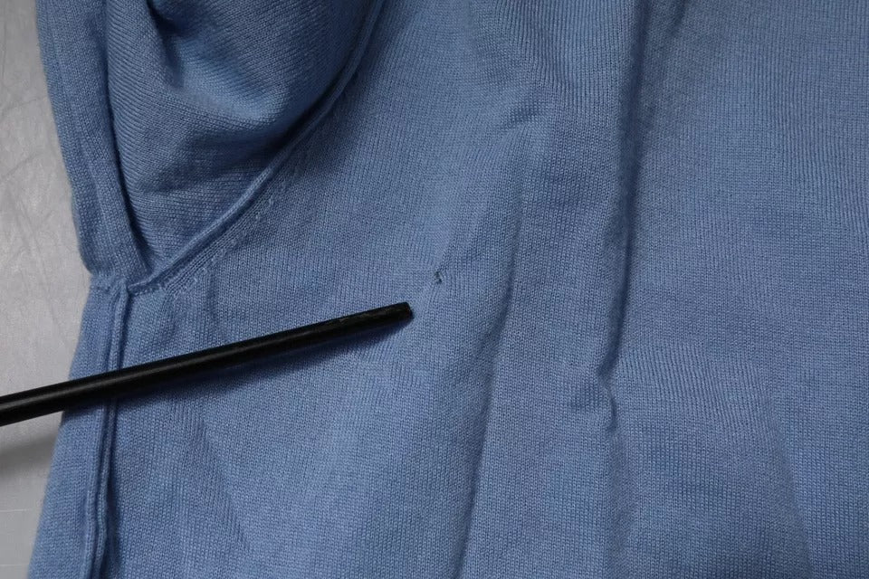 Dolce & Gabbana Light Blue Silk Turtleneck Pullover Sweater | Regal Royce