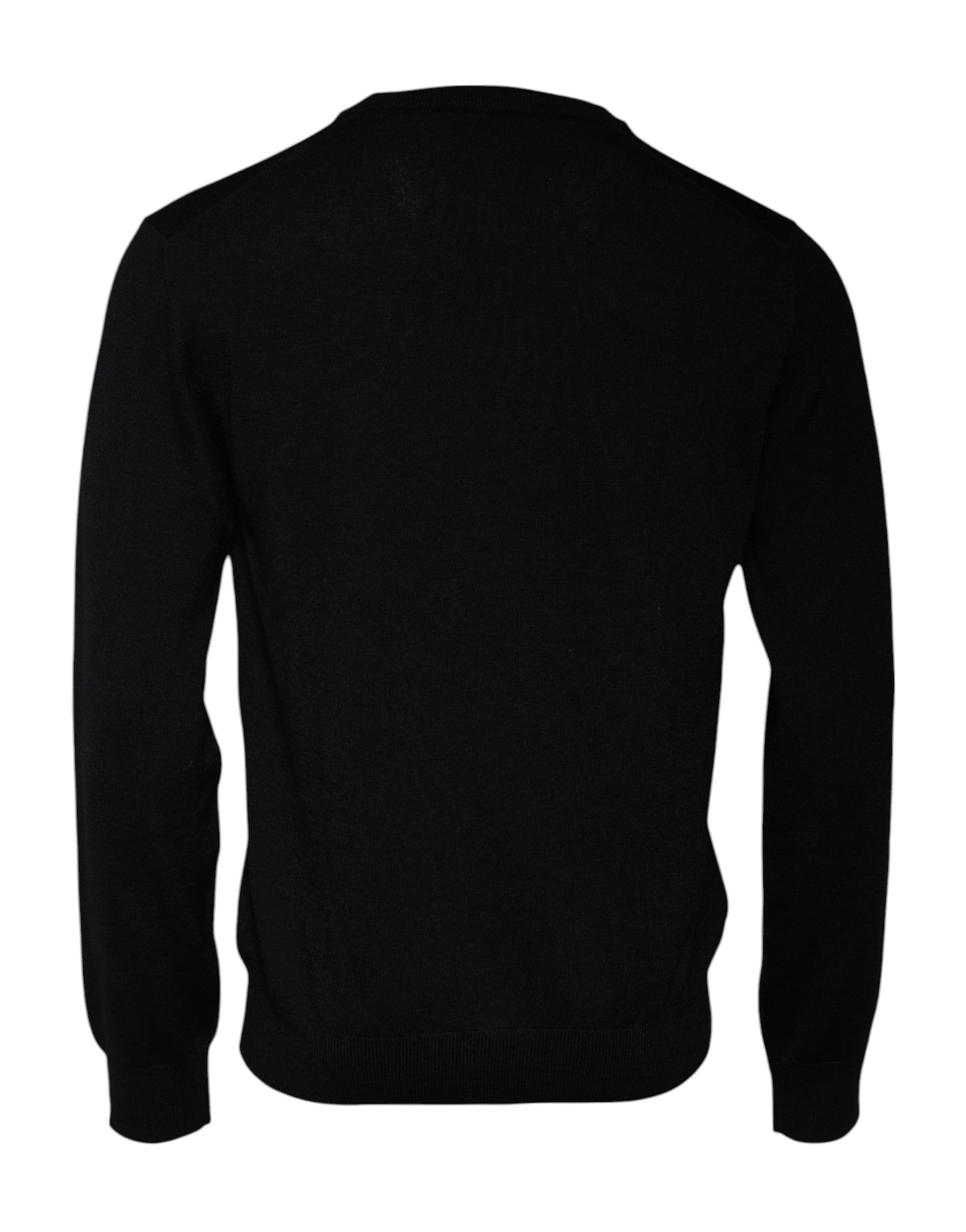 Dolce & Gabbana Black Logo Wool Crew Neck Pullover Sweater | Regal Royce